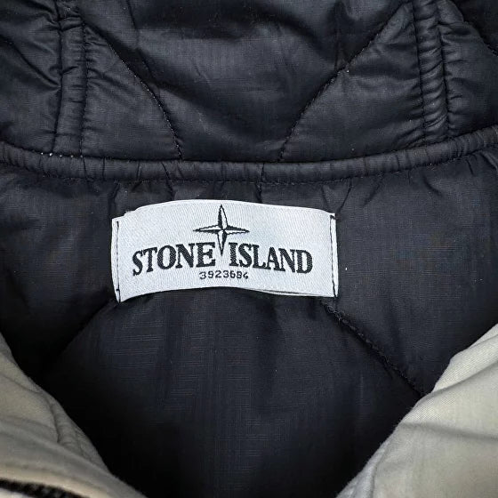Stone Island Primaloft Quilted Patch Logo Coat - Beige Stone Island