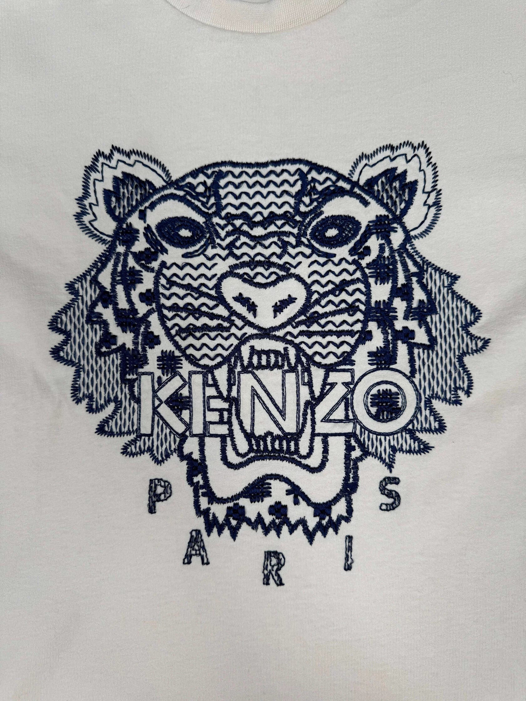 Kenzo Embroidered Tiger T-Shirt - Cream Kenzo