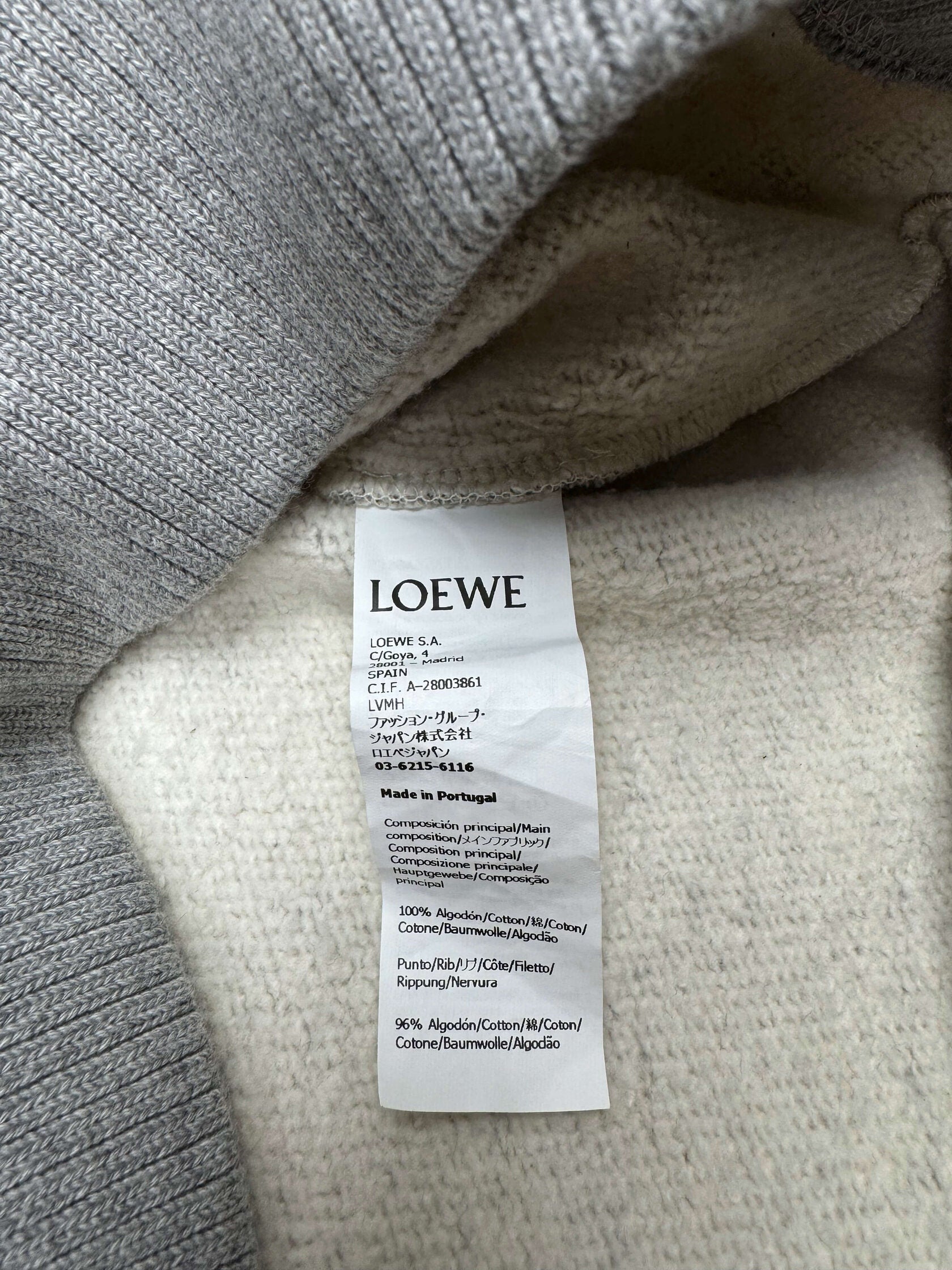 Loewe Logo-Printed Hoodie - Grey Loewe