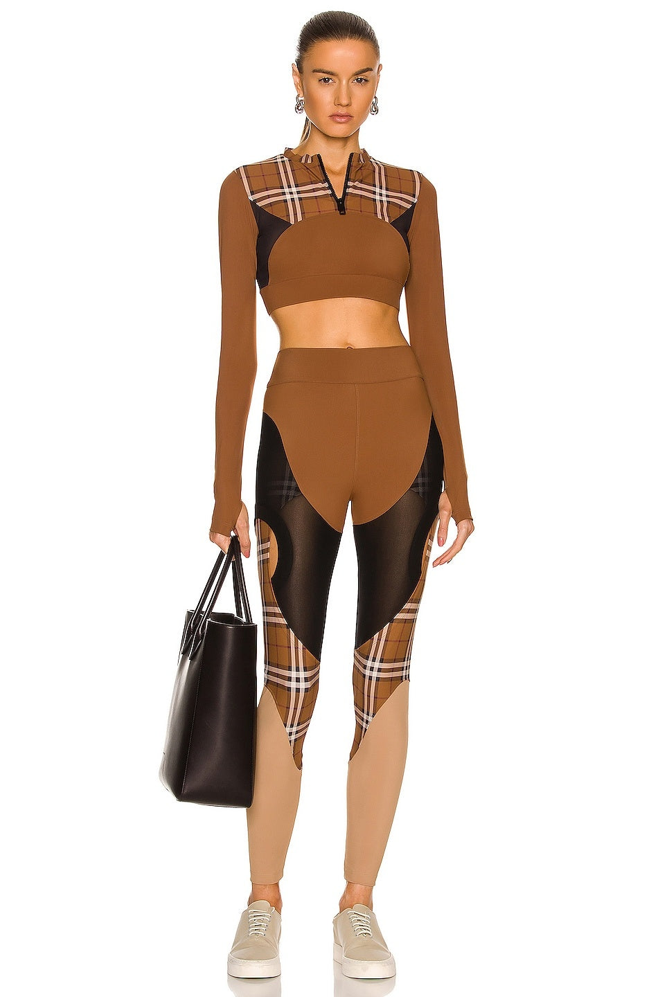 Burberry Check Panel Stretch Jersey Co-ord - Multicolour