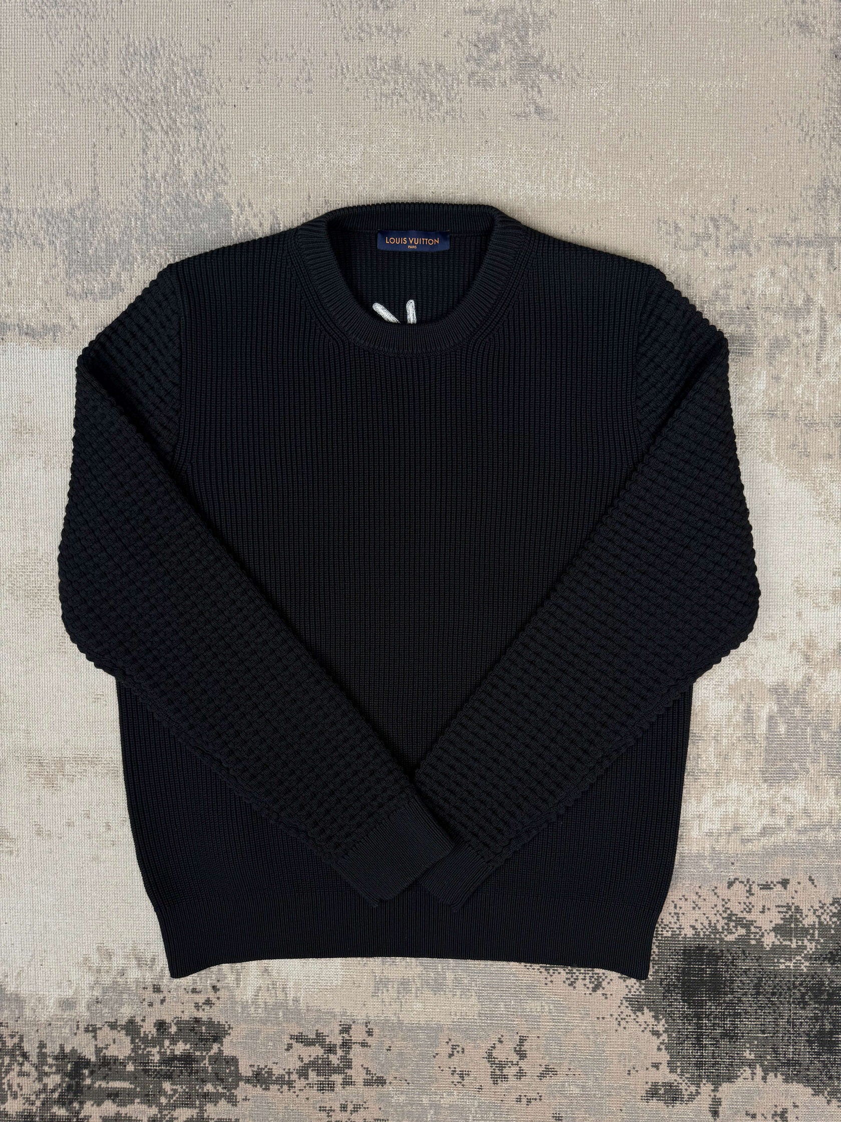 Louis Vuitton Rue Du Pont Neuf Waffle Knit Jumper - Black (Unused) Louis Vuitton