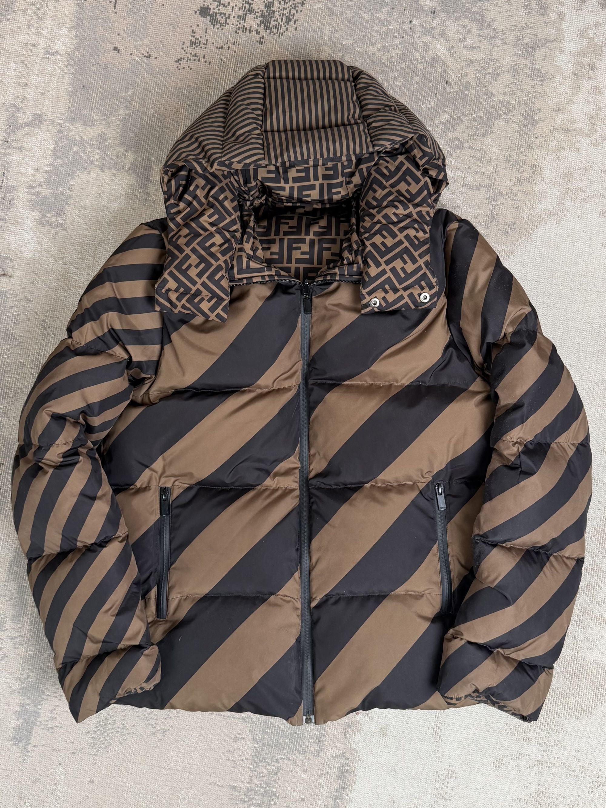 Fendi FF Logo Reversible Down Jacket - Brown (Copy) Fendi