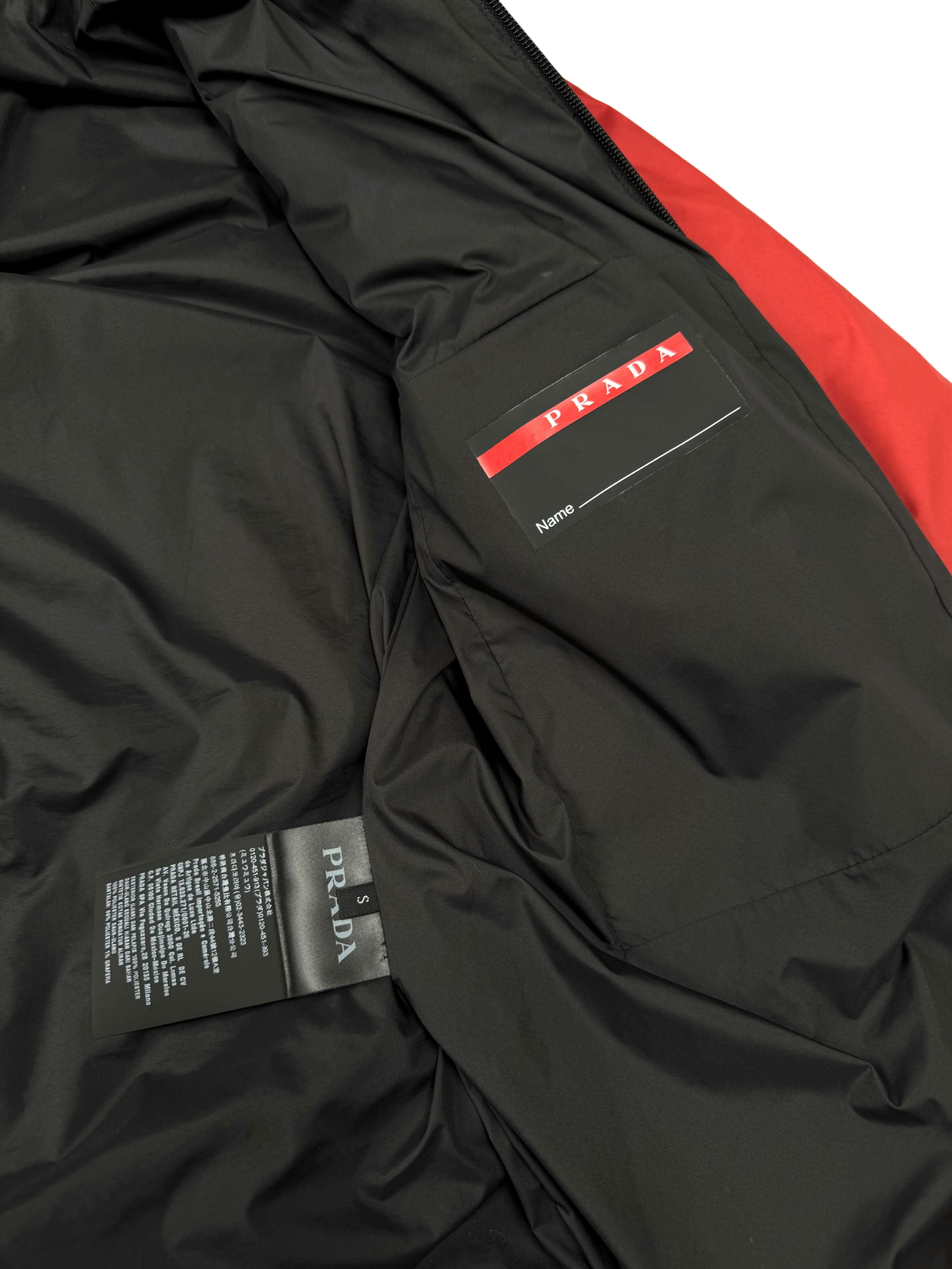 Prada Polyester Lightweight Padded Down Jacket - Red