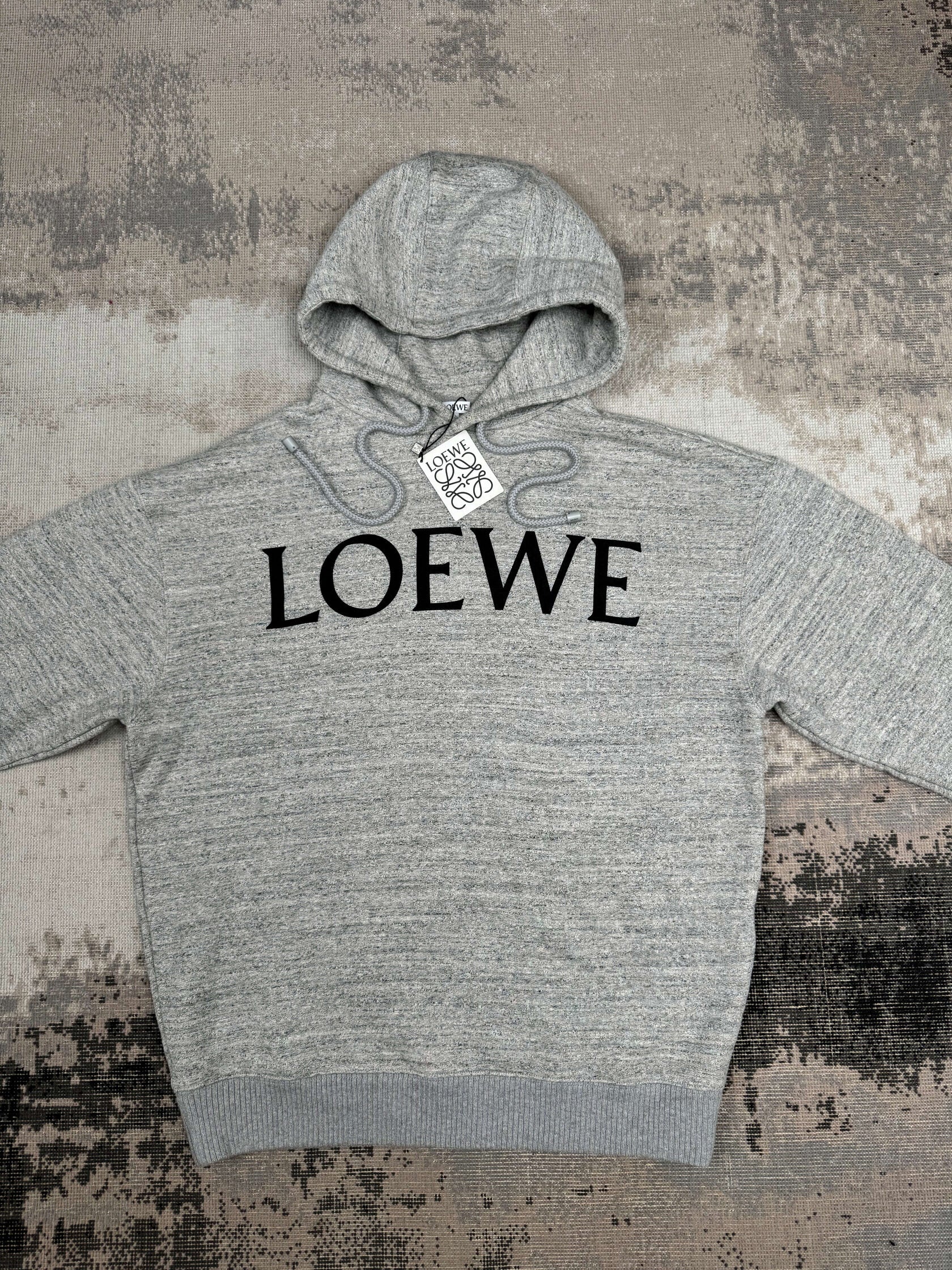 Loewe Logo-Printed Hoodie - Grey Loewe