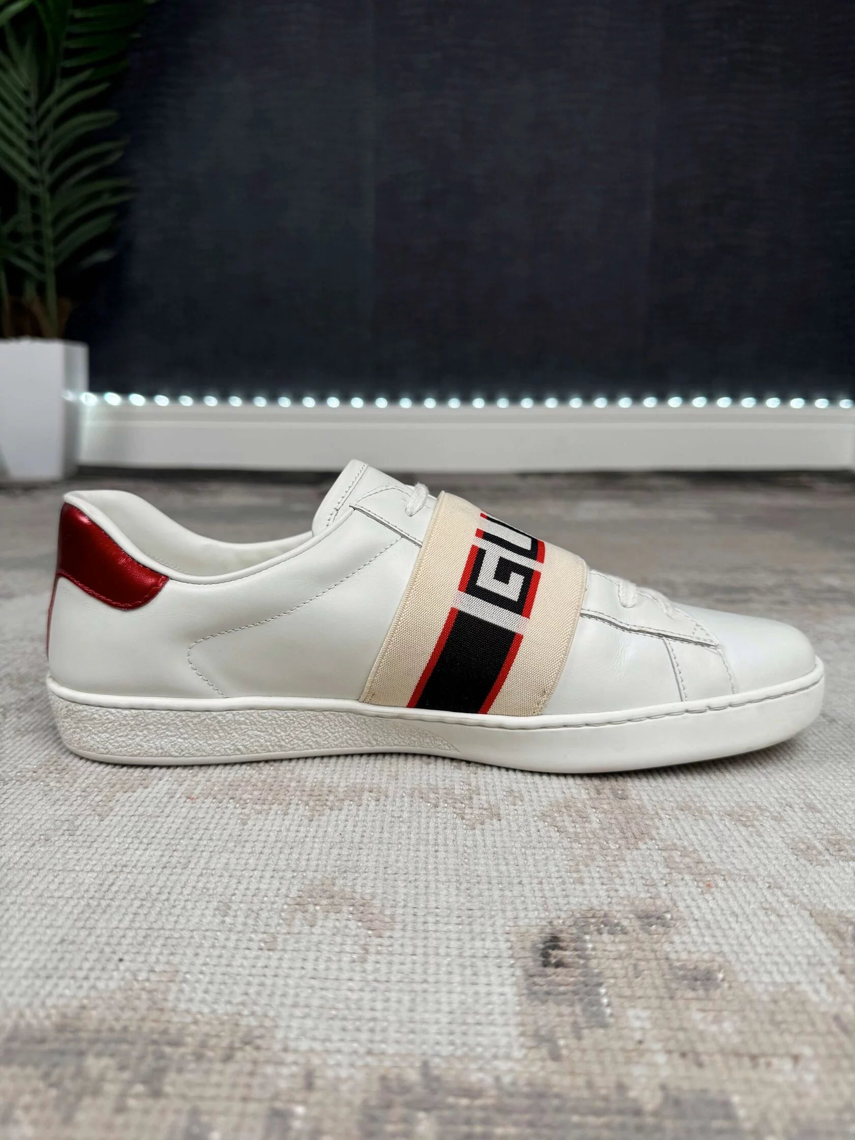 Gucci New Ace Stripe Trainers - White Gucci