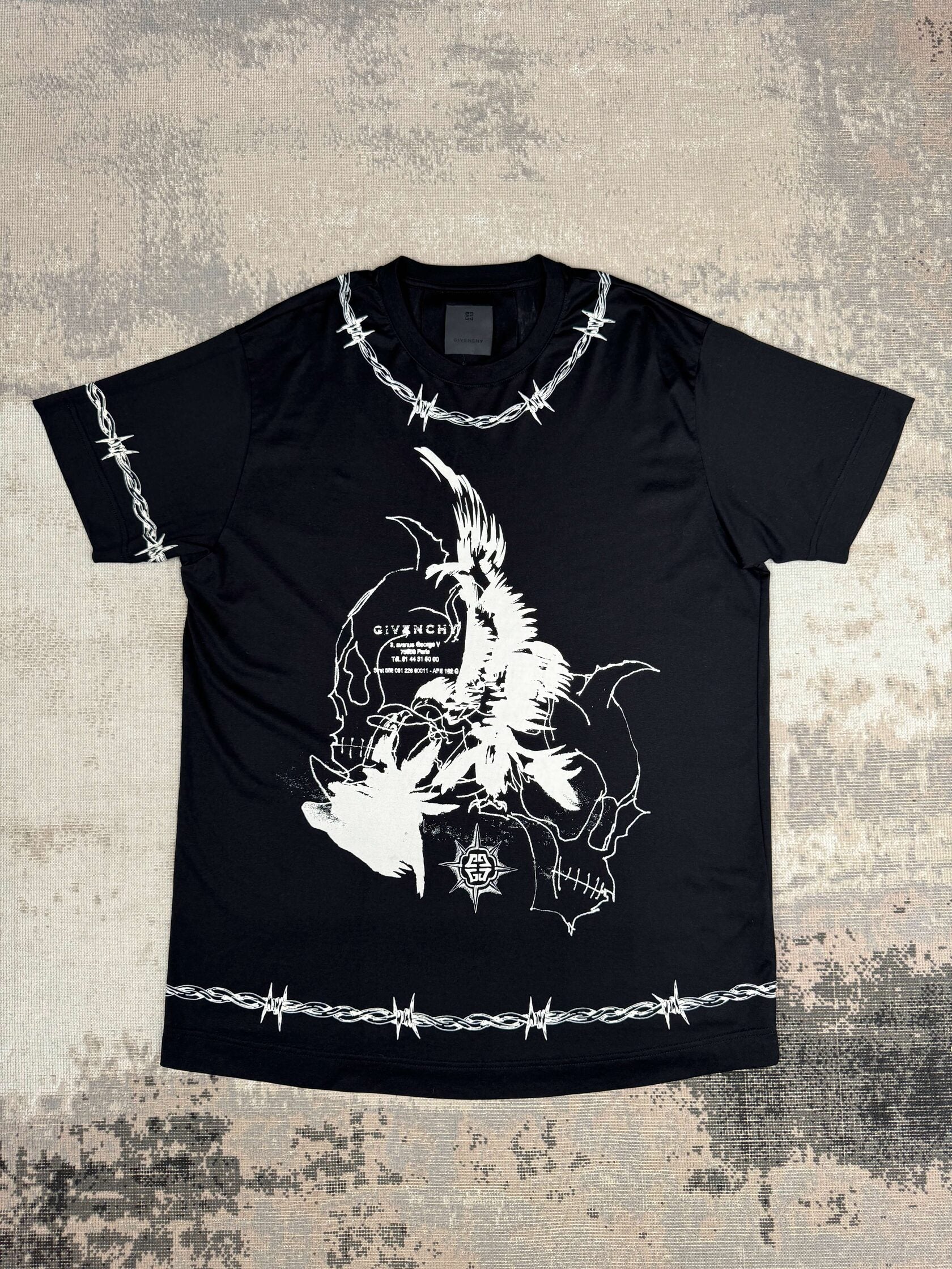 Givenchy Oversized Gothic Print T-Shirt - Black (Unused) Givenchy