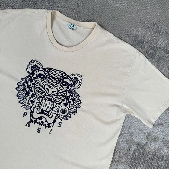 Kenzo Embroidered Tiger T-Shirt - Cream Kenzo