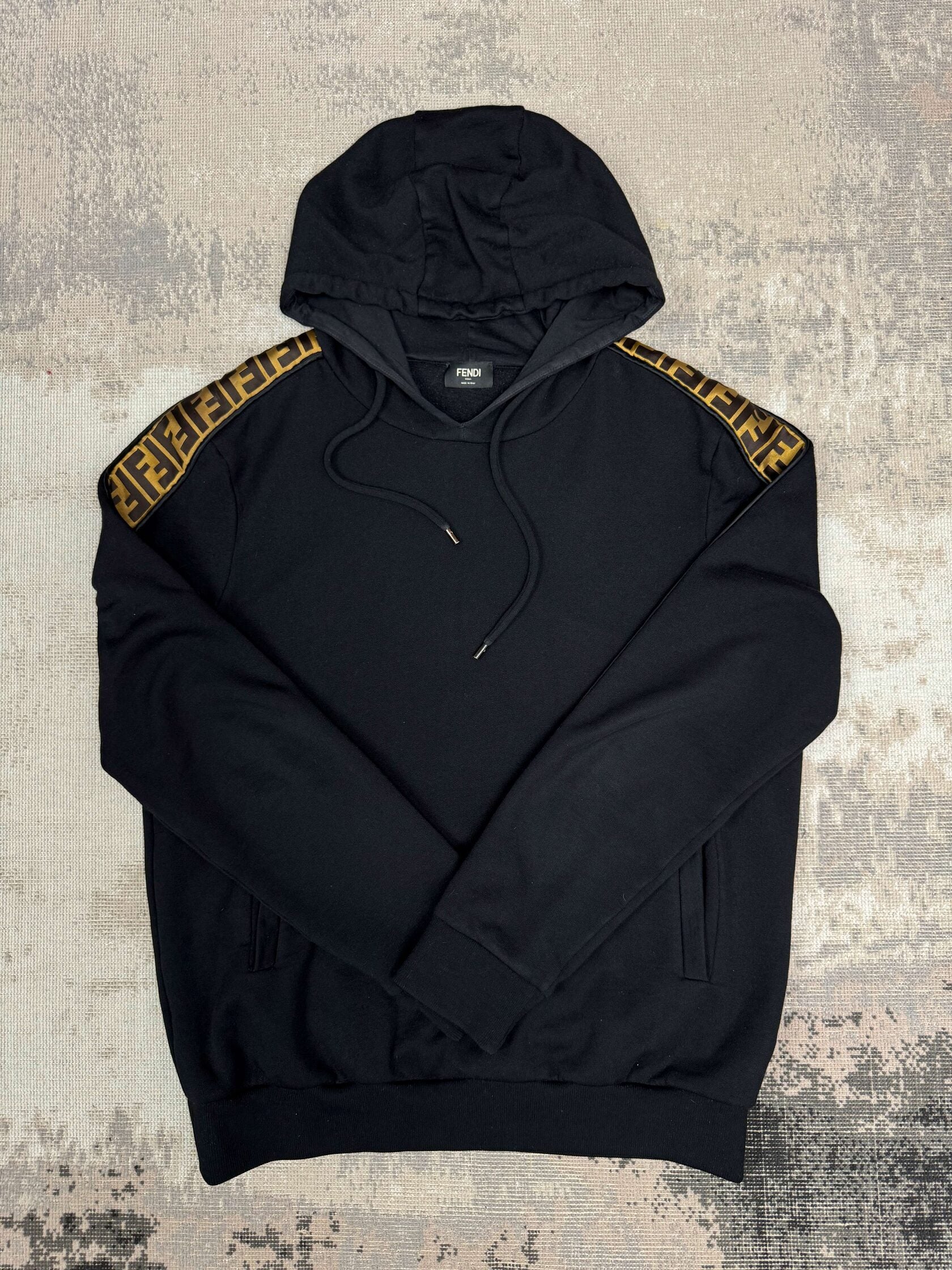 Fendi FF Logo Panel Hoodie - Black Fendi
