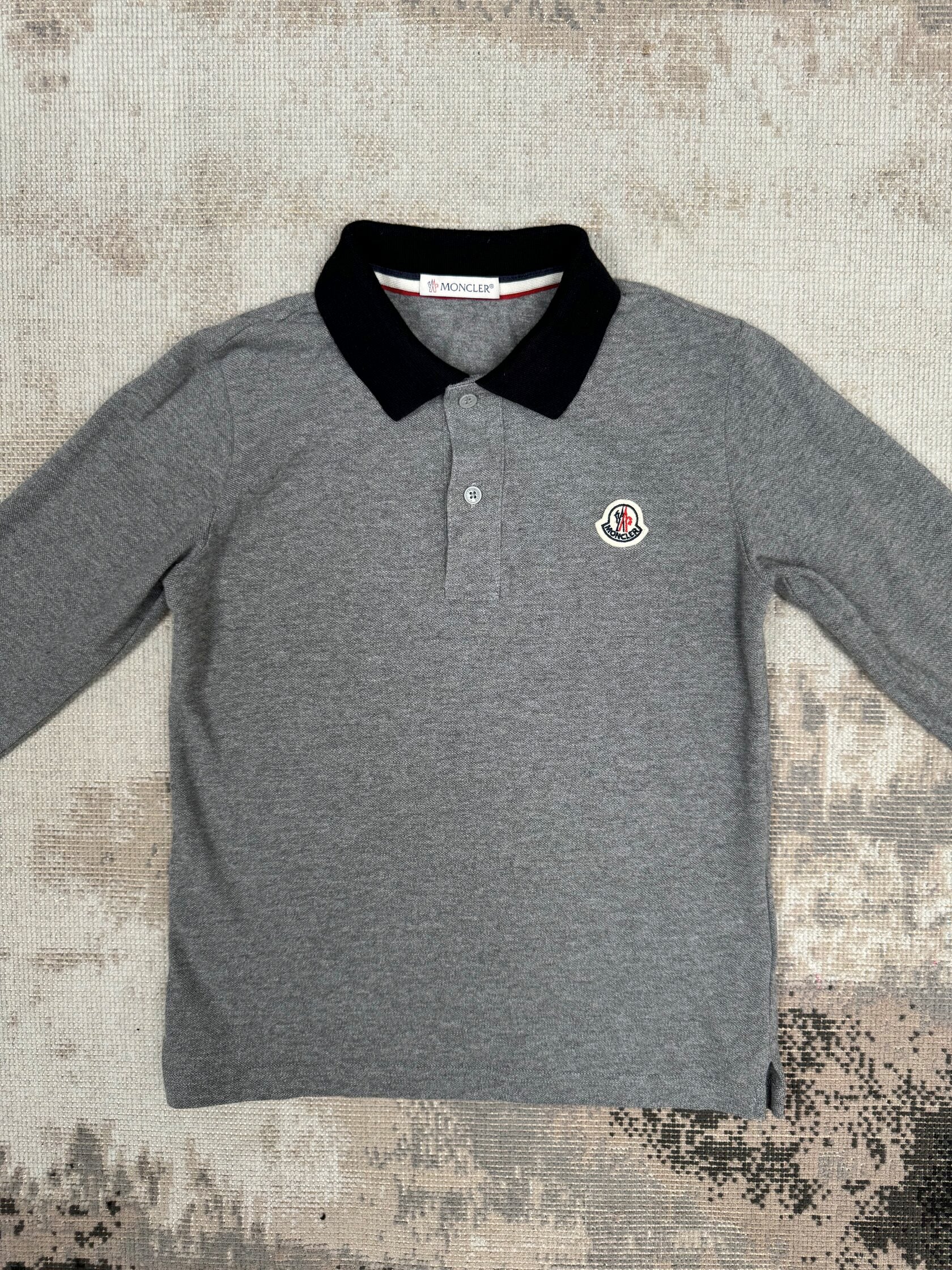 KIDS - Moncler Infant Patch Logo Polo - Grey Moncler
