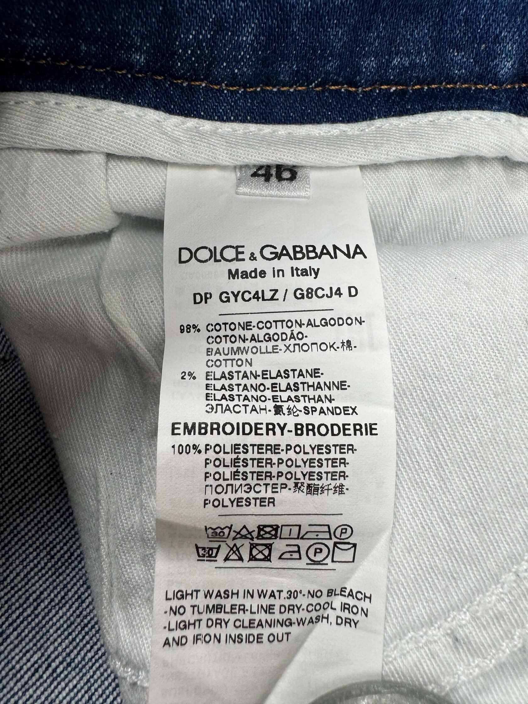 Dolce & Gabbana Graphic Distressed Jeans - Blue Denim (Unused) Dolce & Gabbana
