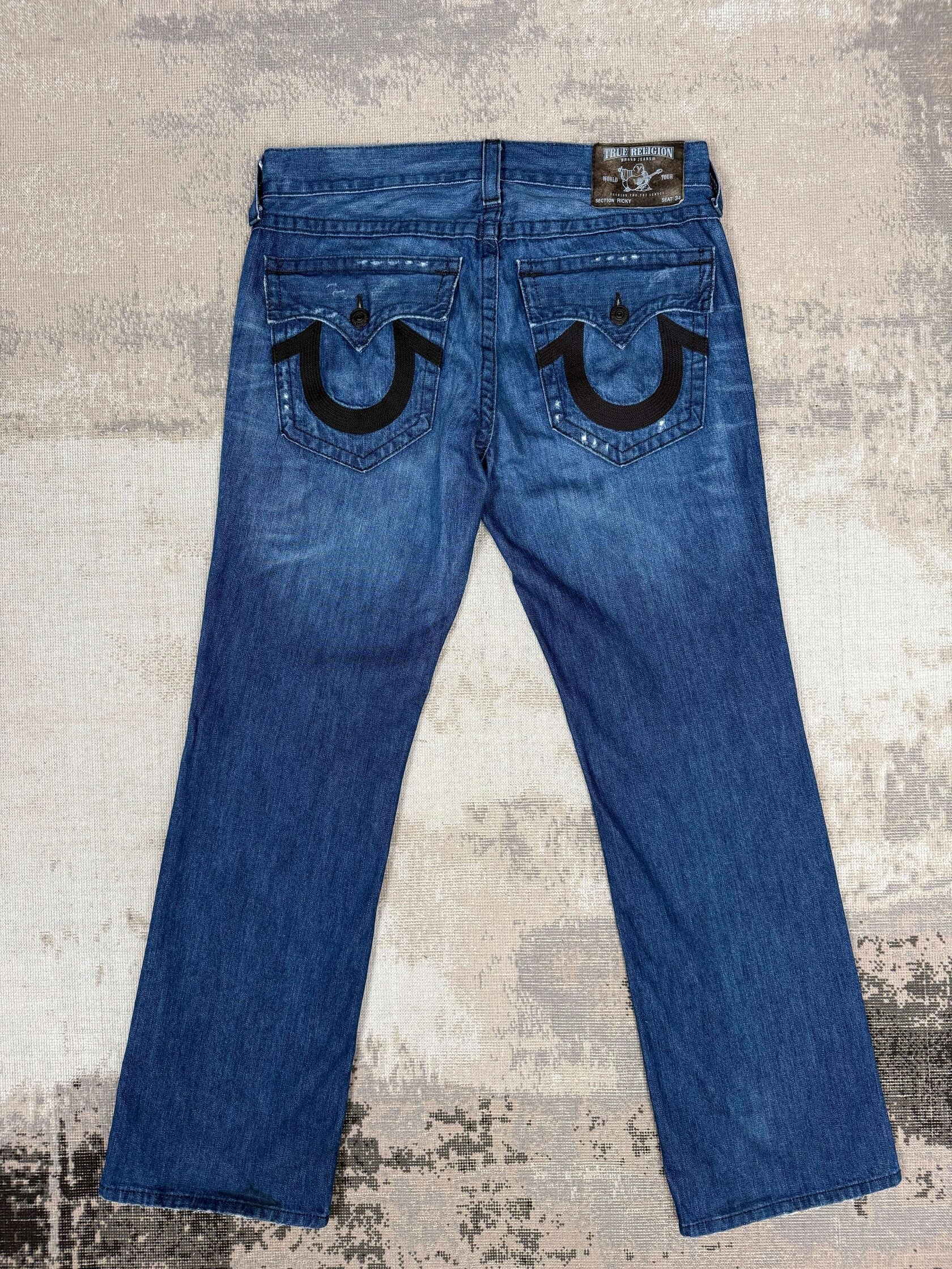 True Religion Ricky Horseshoe Jeans - Blue Denim True Religion
