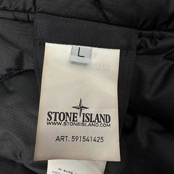Stone Island Primaloft Quilted Patch Logo Coat - Beige Stone Island