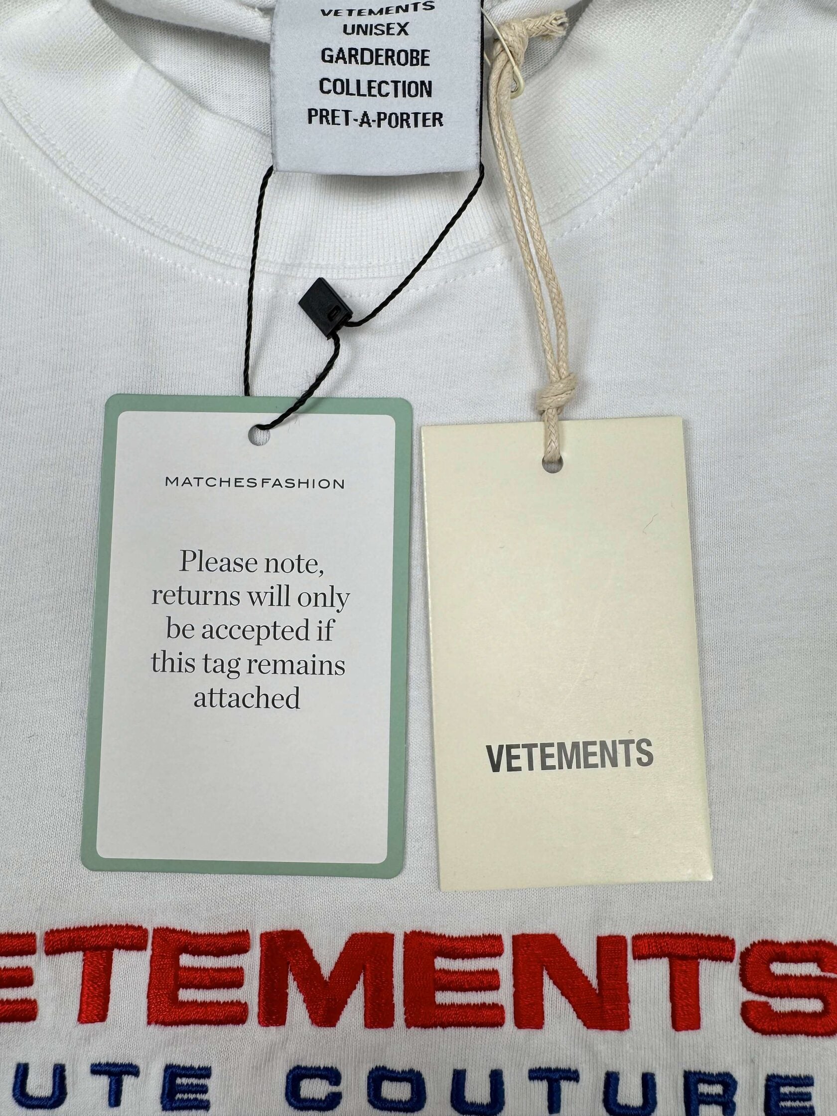 Vetements French Flag Embroidered T-Shirt - White (Unused) Vetements