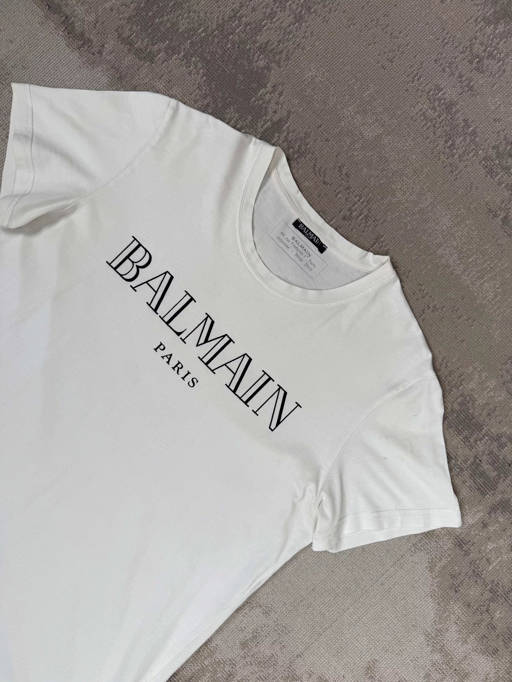 Balmain Holographic Printed T-Shirt - White Balmain