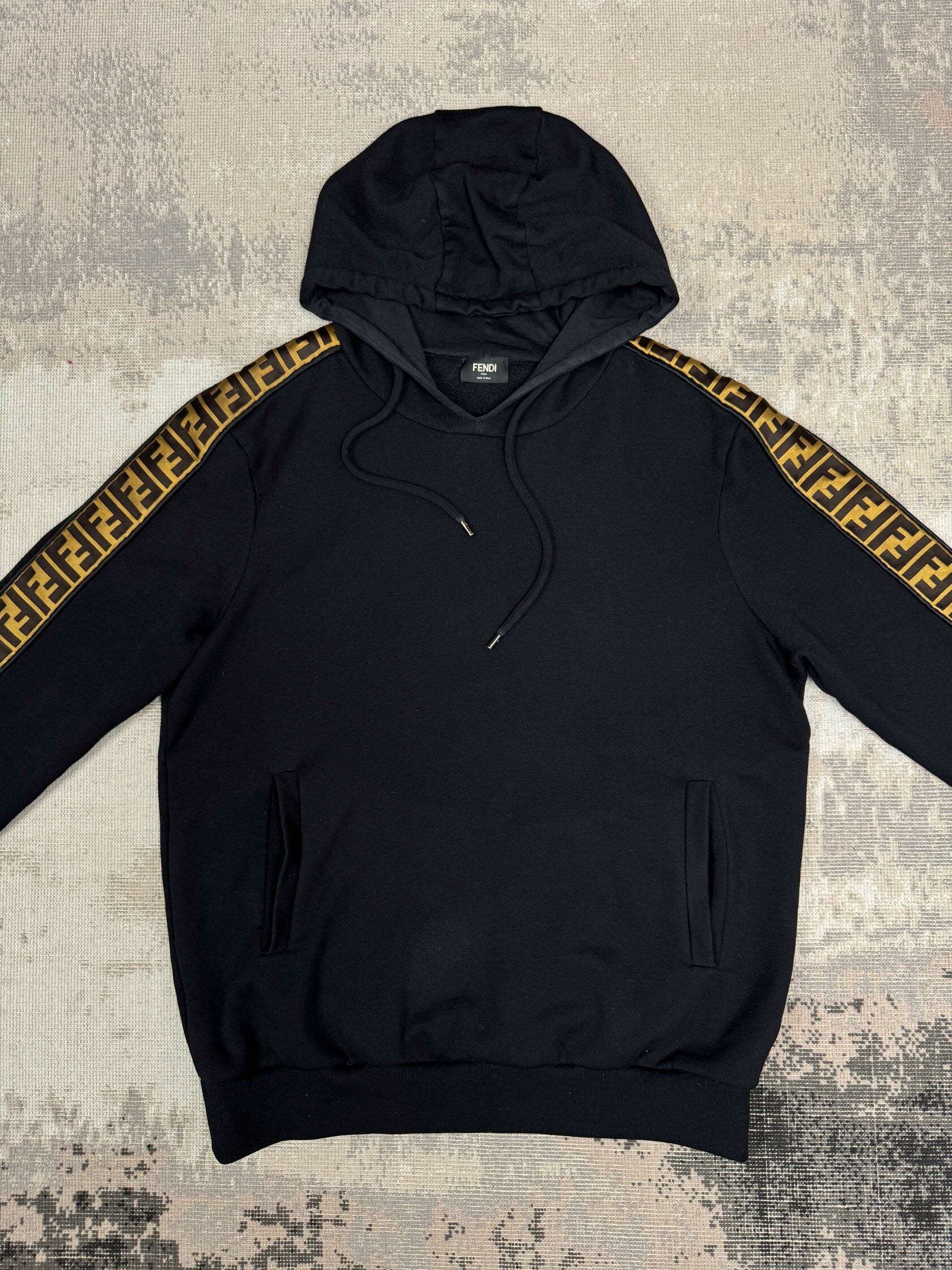 Fendi FF Logo Panel Hoodie - Black Fendi