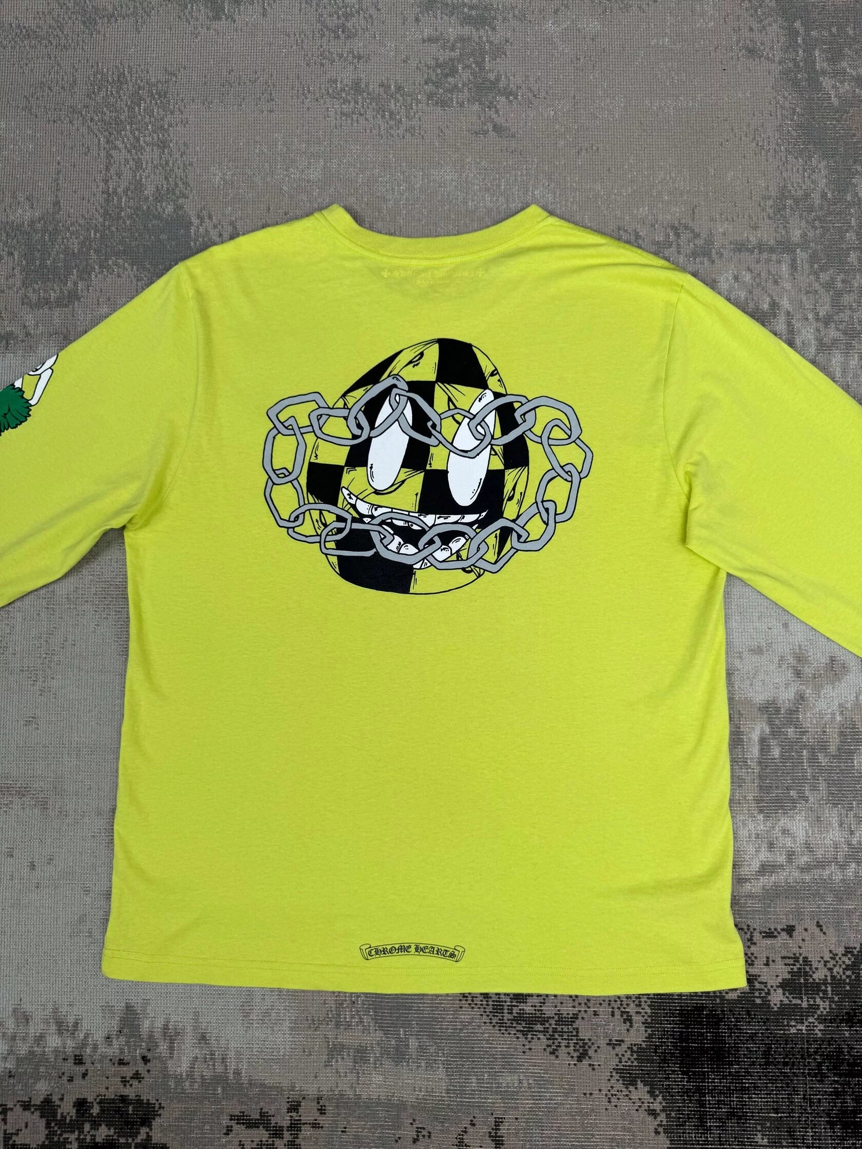 Chrome Hearts x Matty Boy Chain Long Sleeve T-Shirt - Lime Green Chrome Hearts