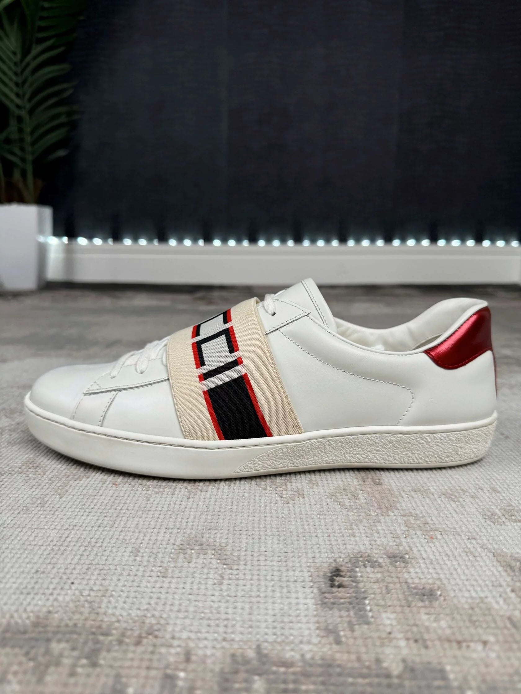 Gucci New Ace Stripe Trainers - White Gucci