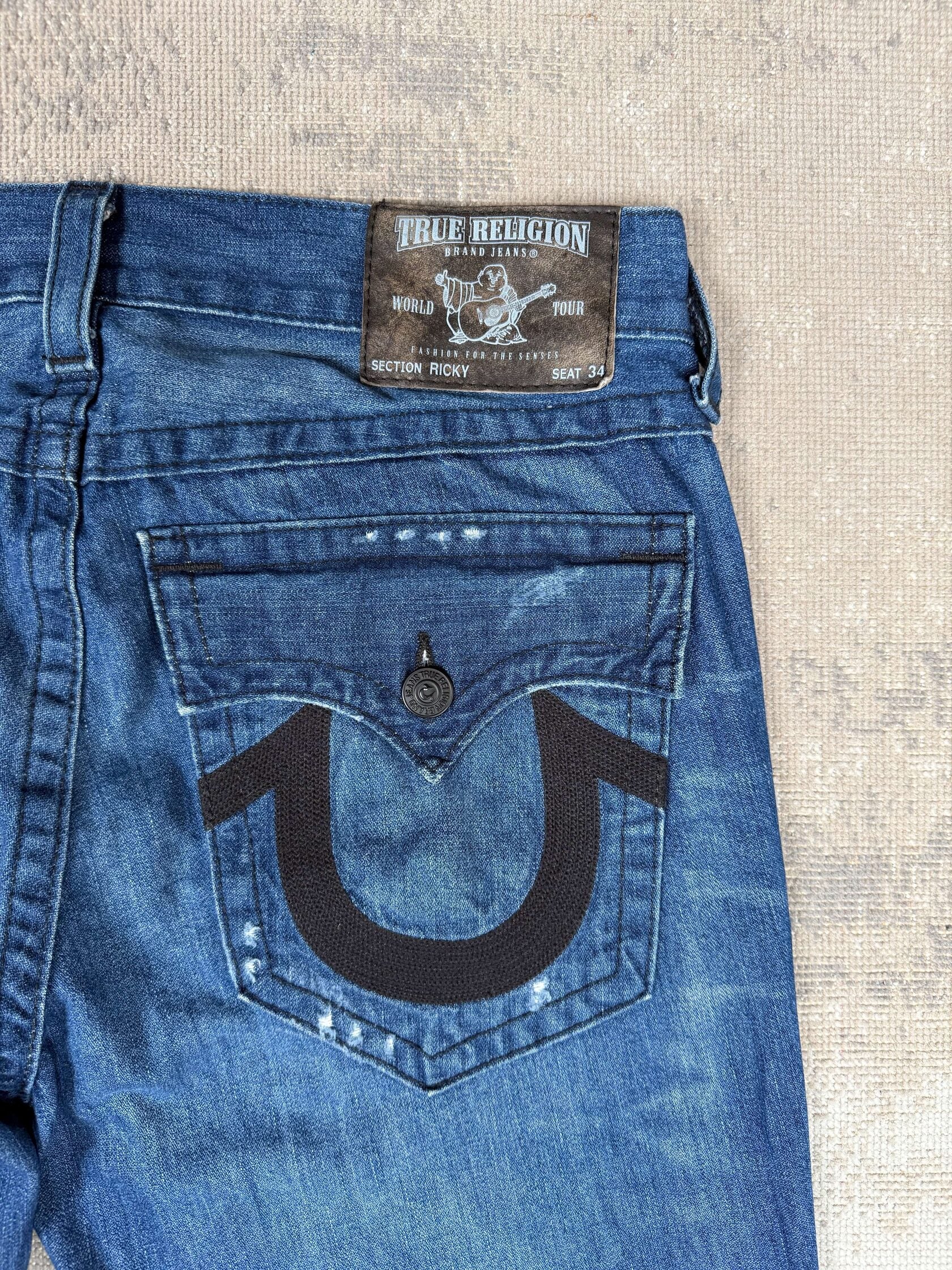 True Religion Ricky Horseshoe Jeans - Blue Denim True Religion