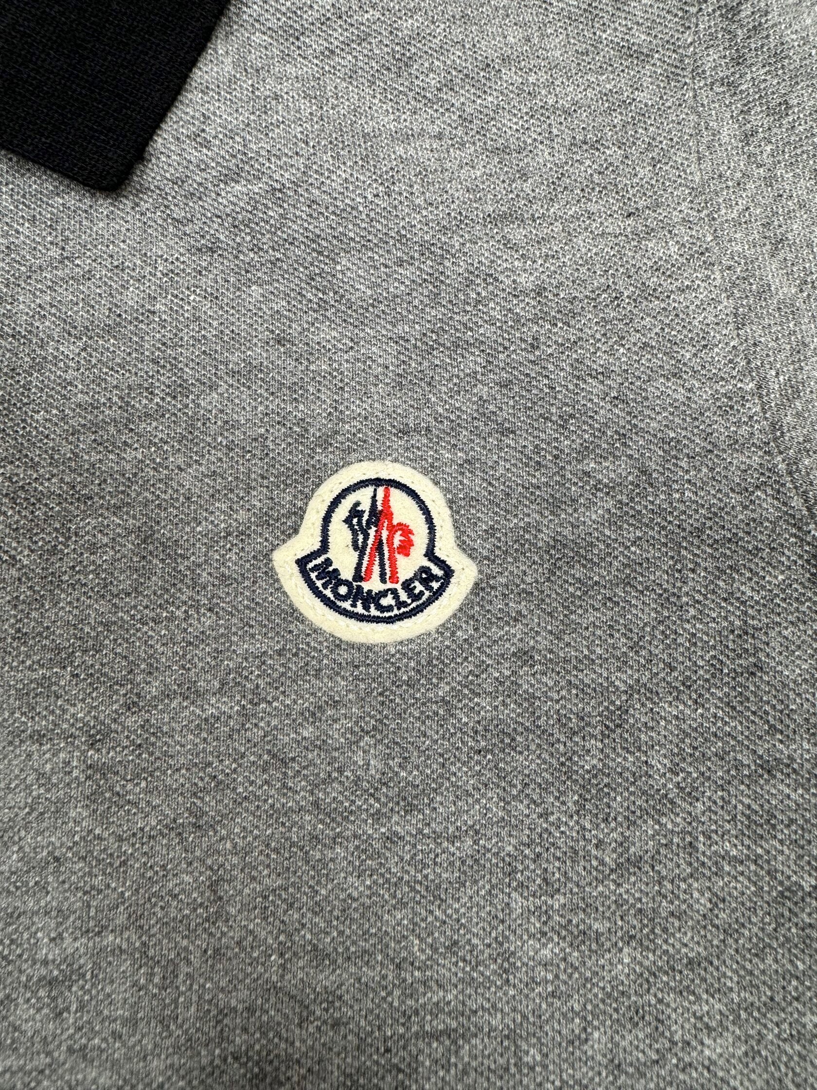 KIDS - Moncler Infant Patch Logo Polo - Grey Moncler
