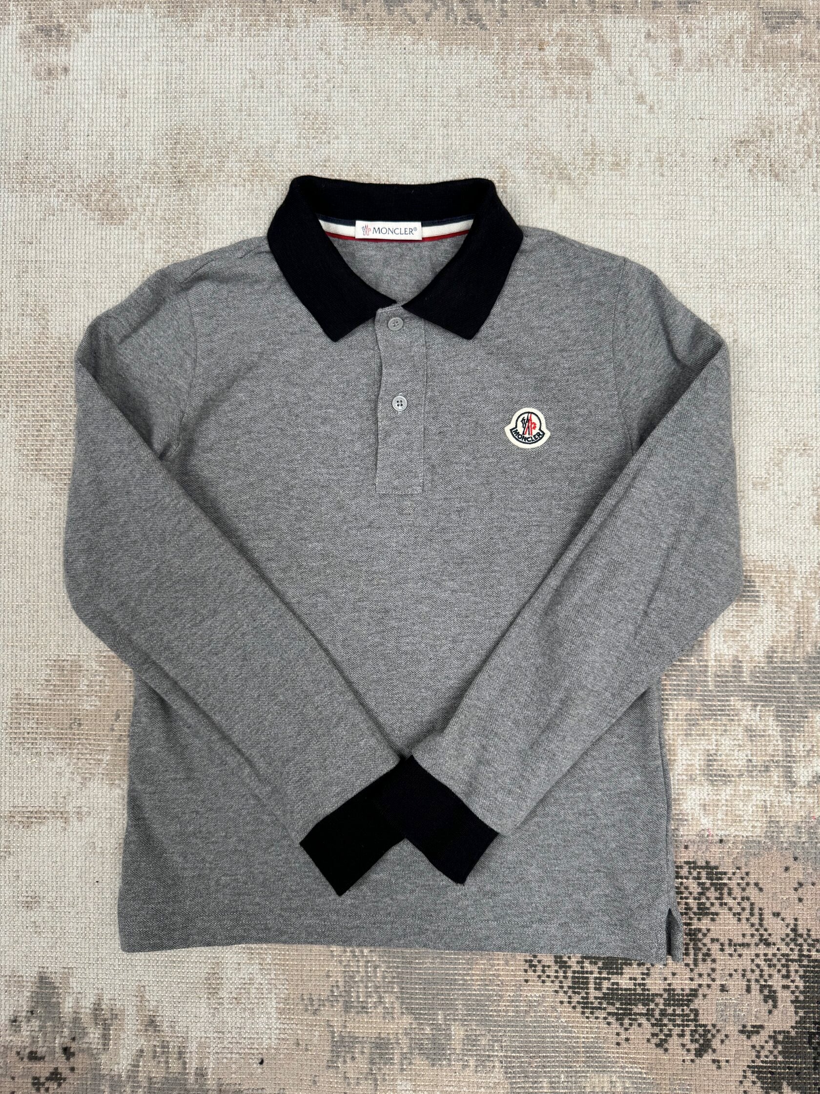 KIDS - Moncler Infant Patch Logo Polo - Grey Moncler