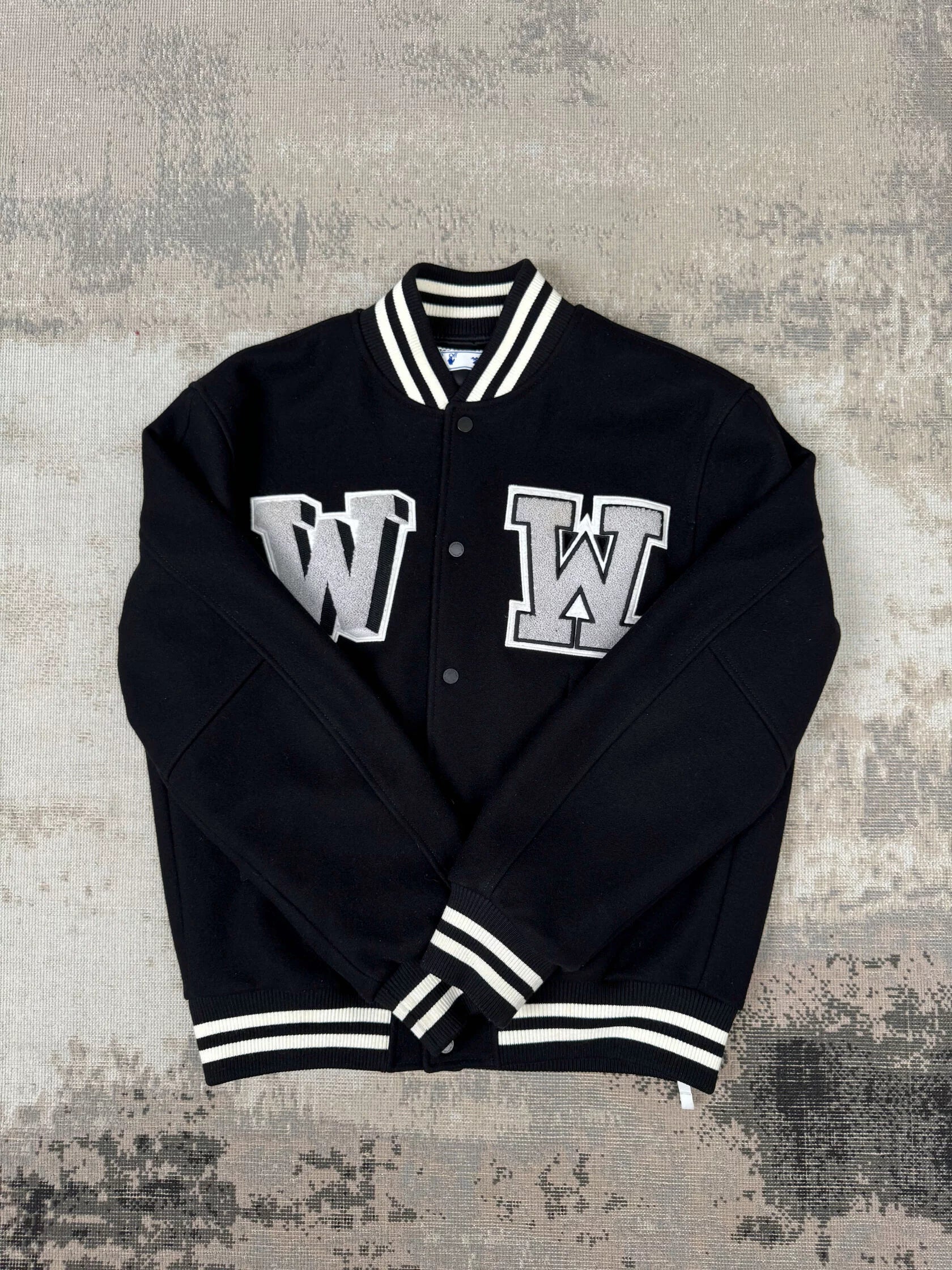 Off-White x Virgil Abloh Varsity Bomber Jacket - Black Off-White