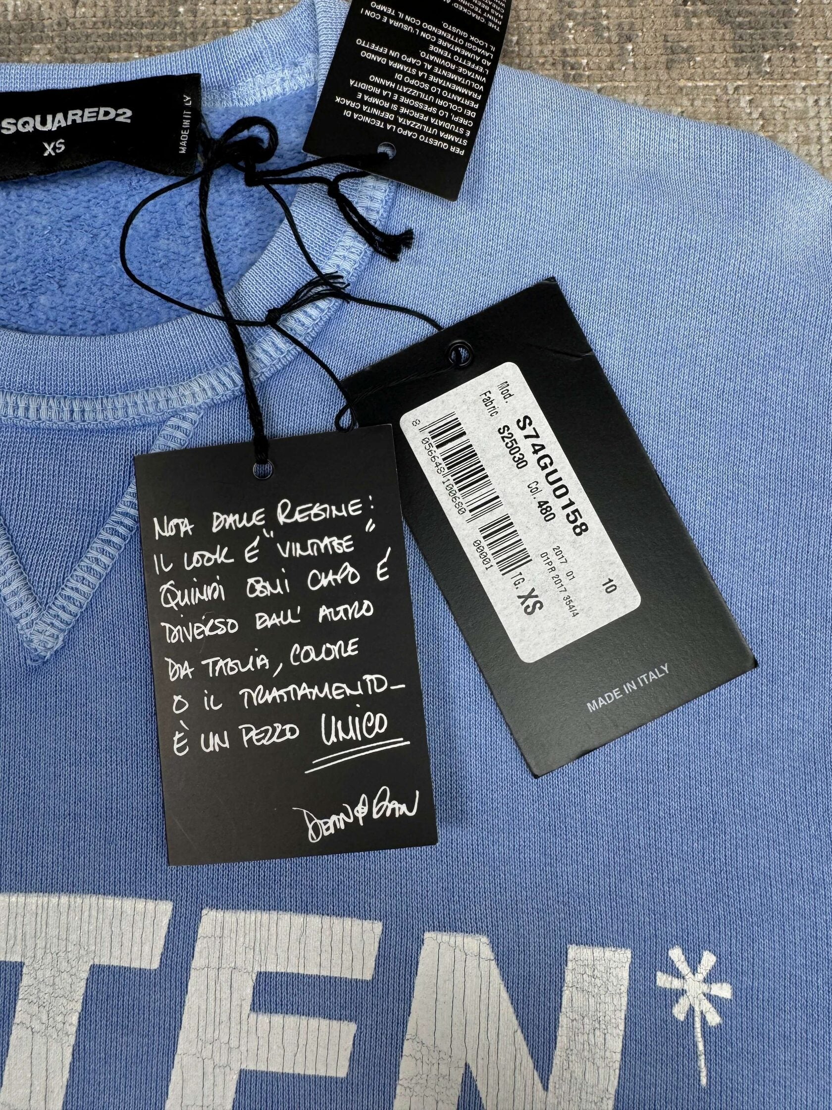 Dsquared2 Caten California Logo Sweatshirt - Baby Blue (Unused) Dsquared2