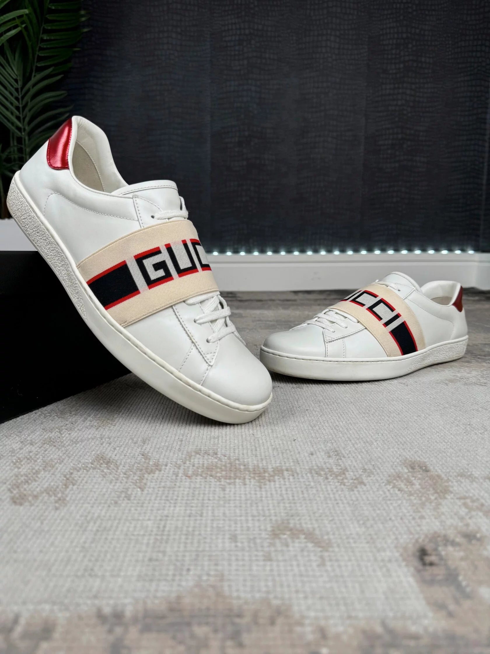 Gucci New Ace Stripe Trainers - White Gucci