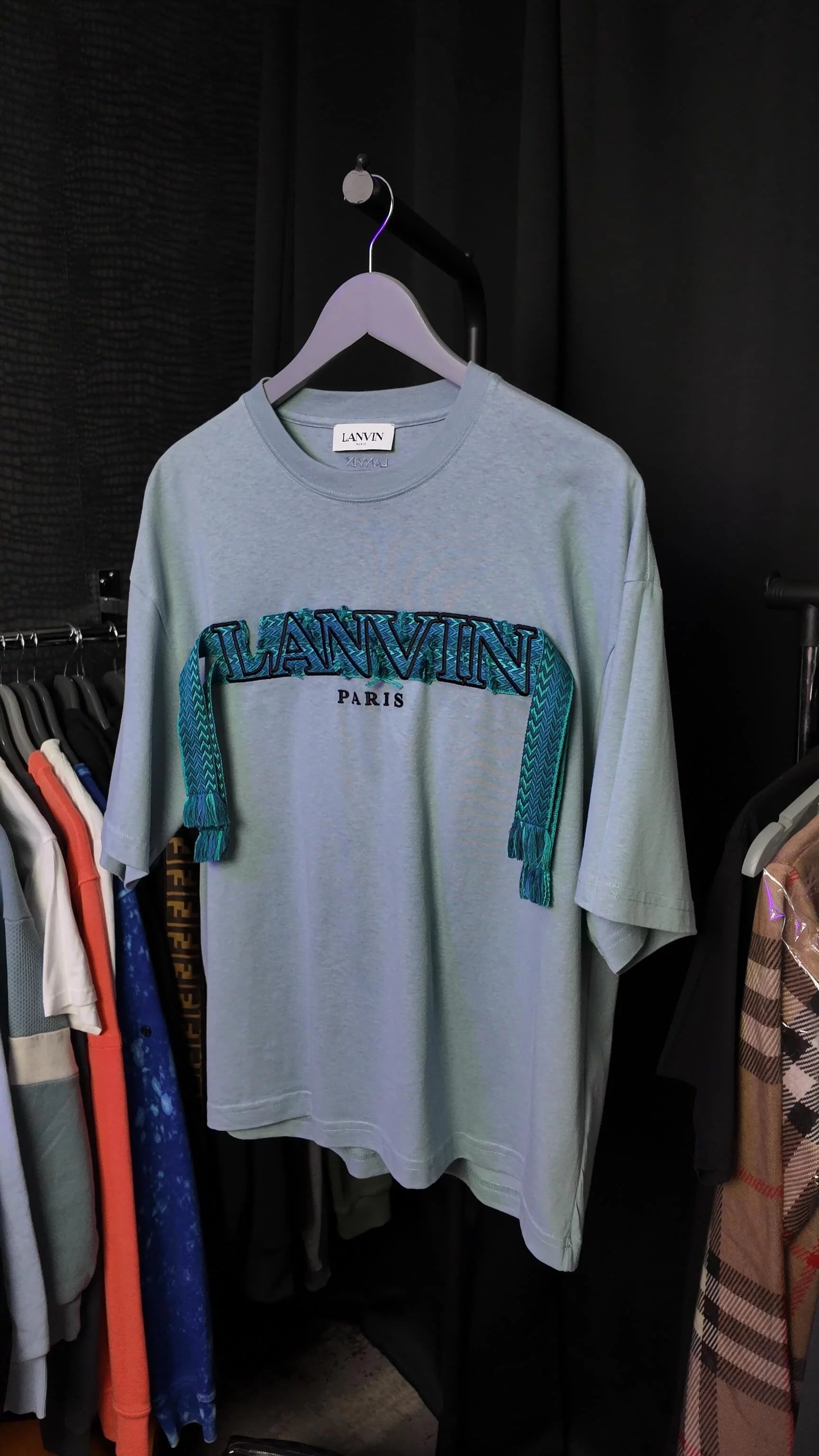 Lanvin Curb Lace Oversized T-Shirt - Blue Lanvin
