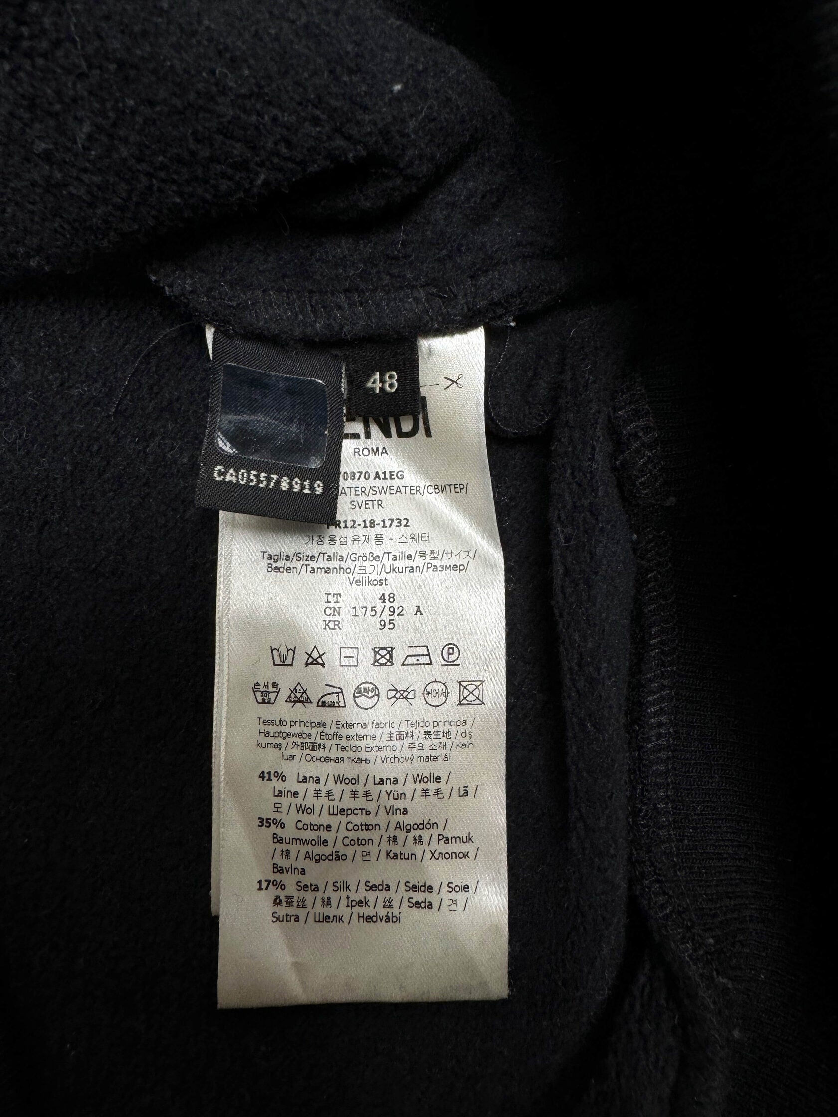 Fendi FF Logo Panel Hoodie - Black Fendi
