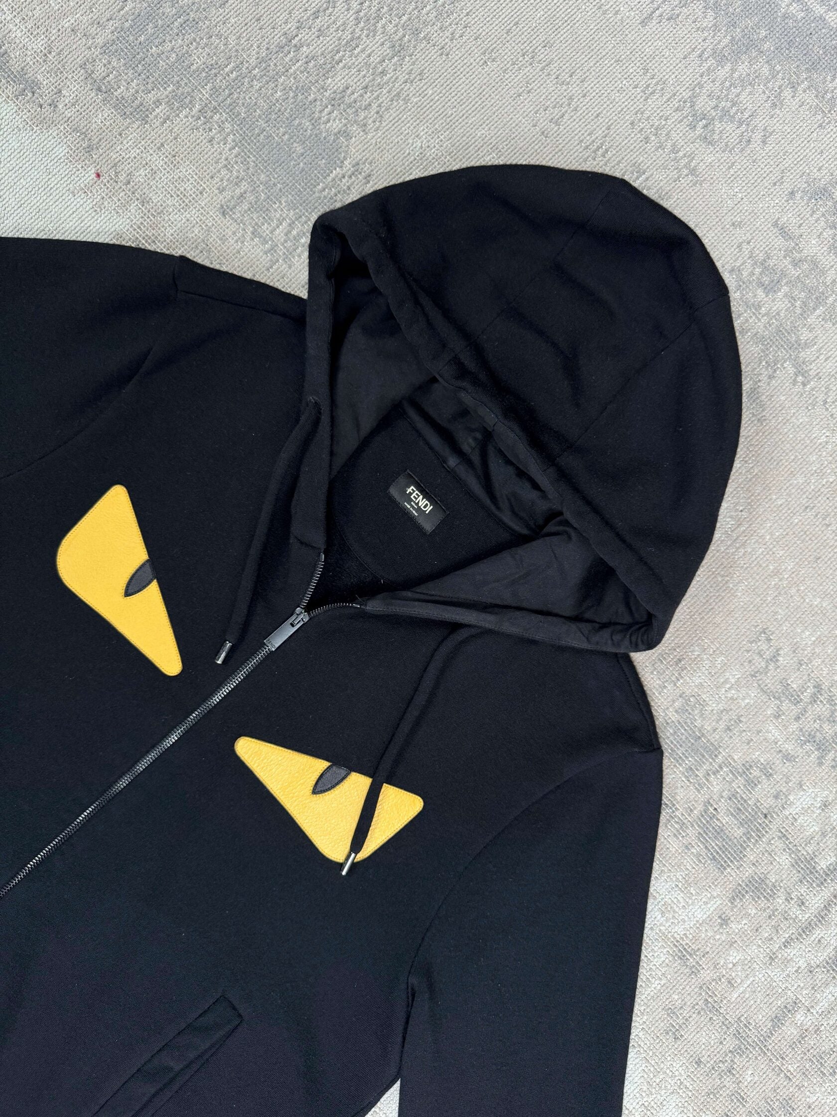 Fendi Monster Eyes Zip-Up Hoodie - Black Fendi
