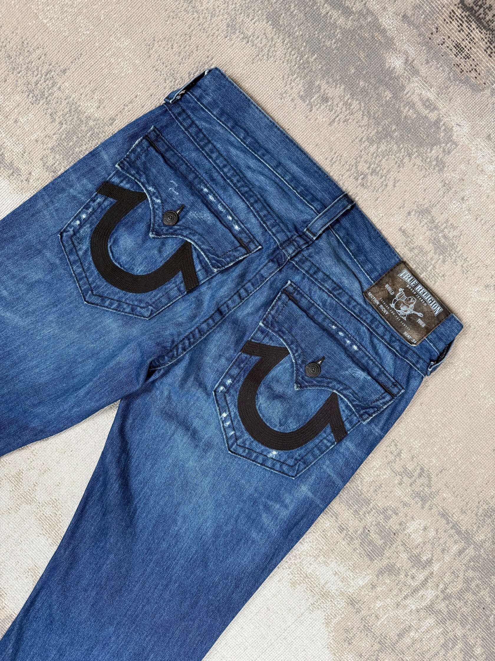 True Religion Ricky Horseshoe Jeans - Blue Denim True Religion
