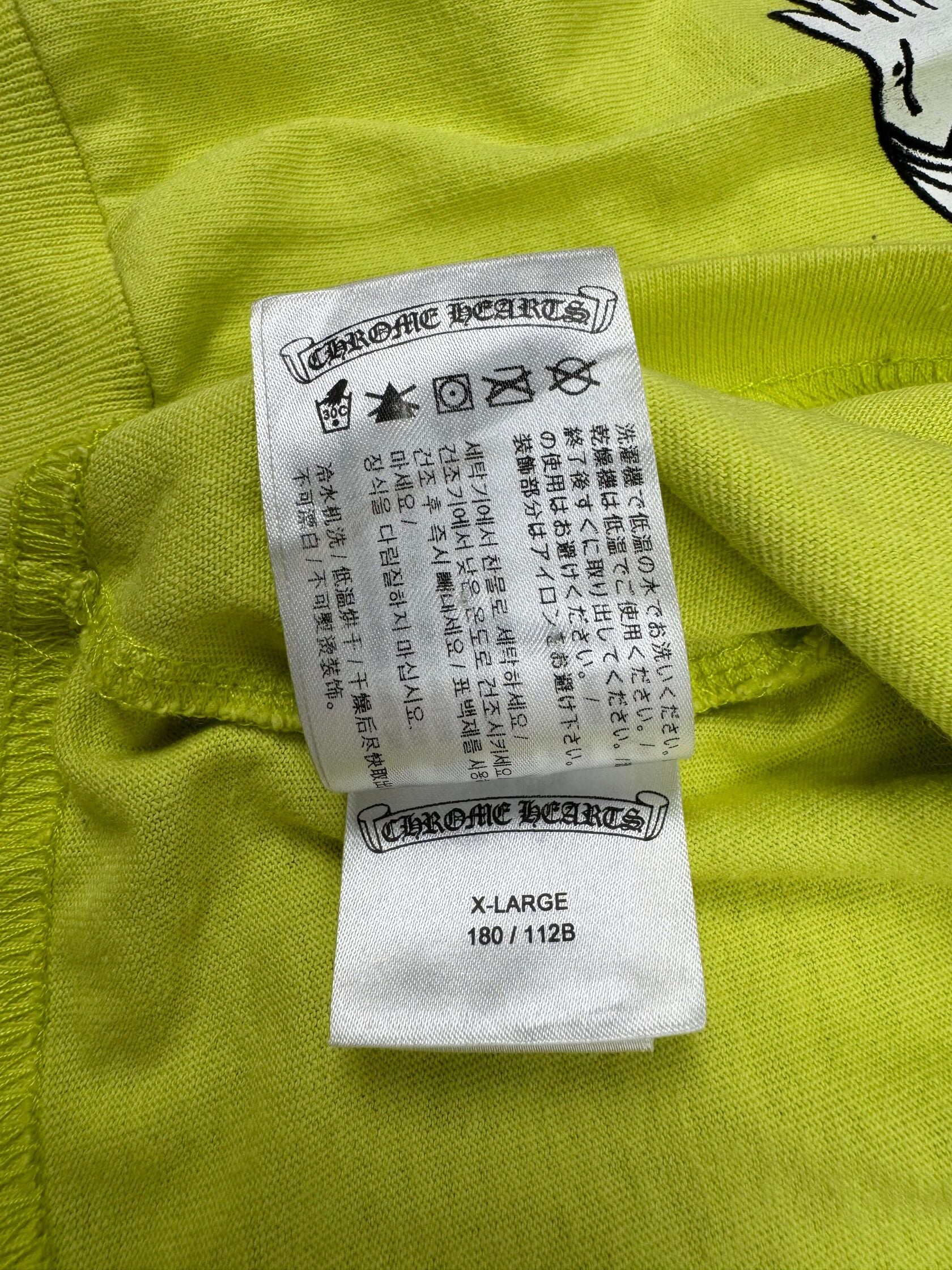 Chrome Hearts x Matty Boy Chain Long Sleeve T-Shirt - Lime Green Chrome Hearts
