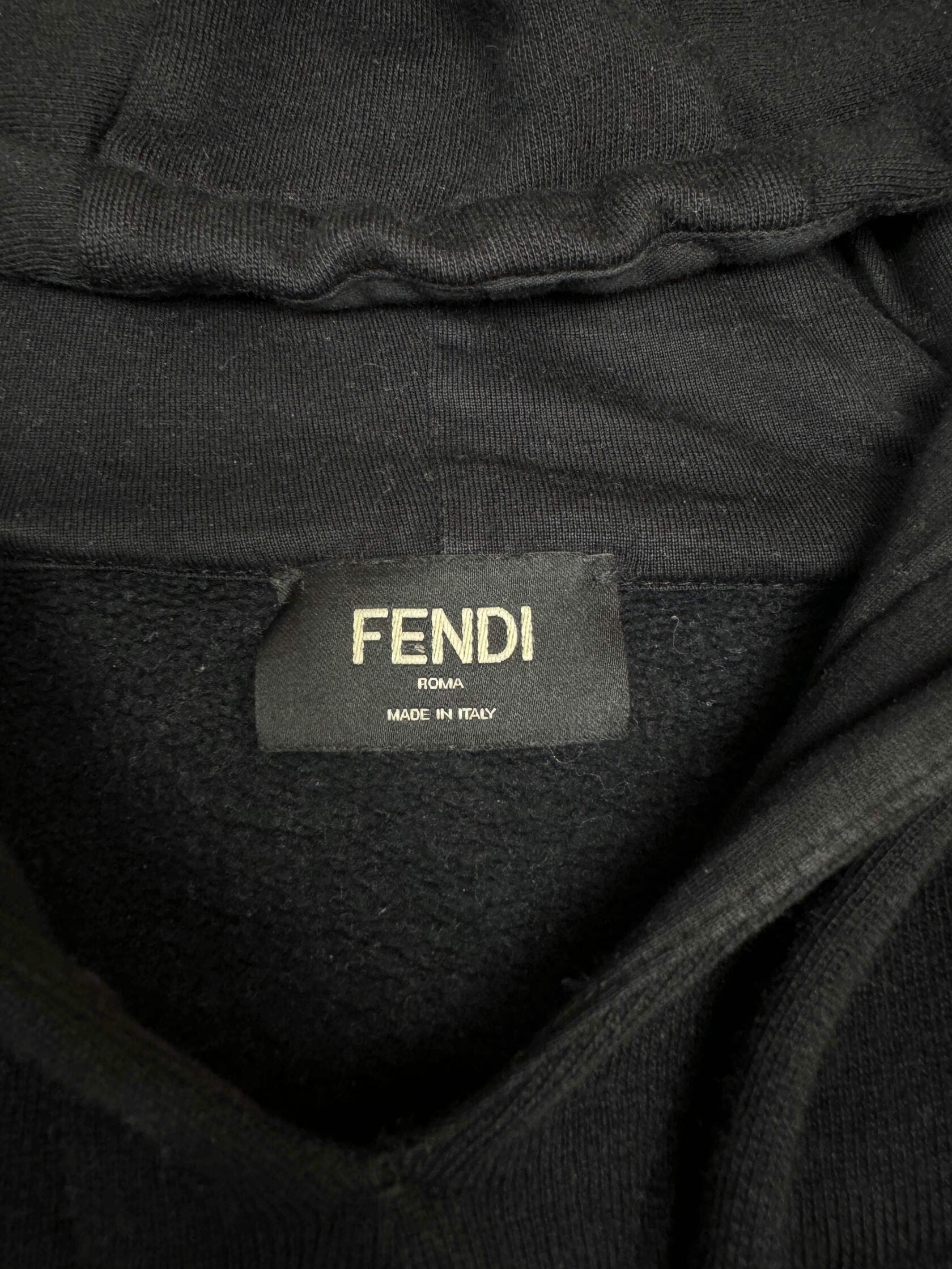 Fendi FF Logo Panel Hoodie - Black Fendi