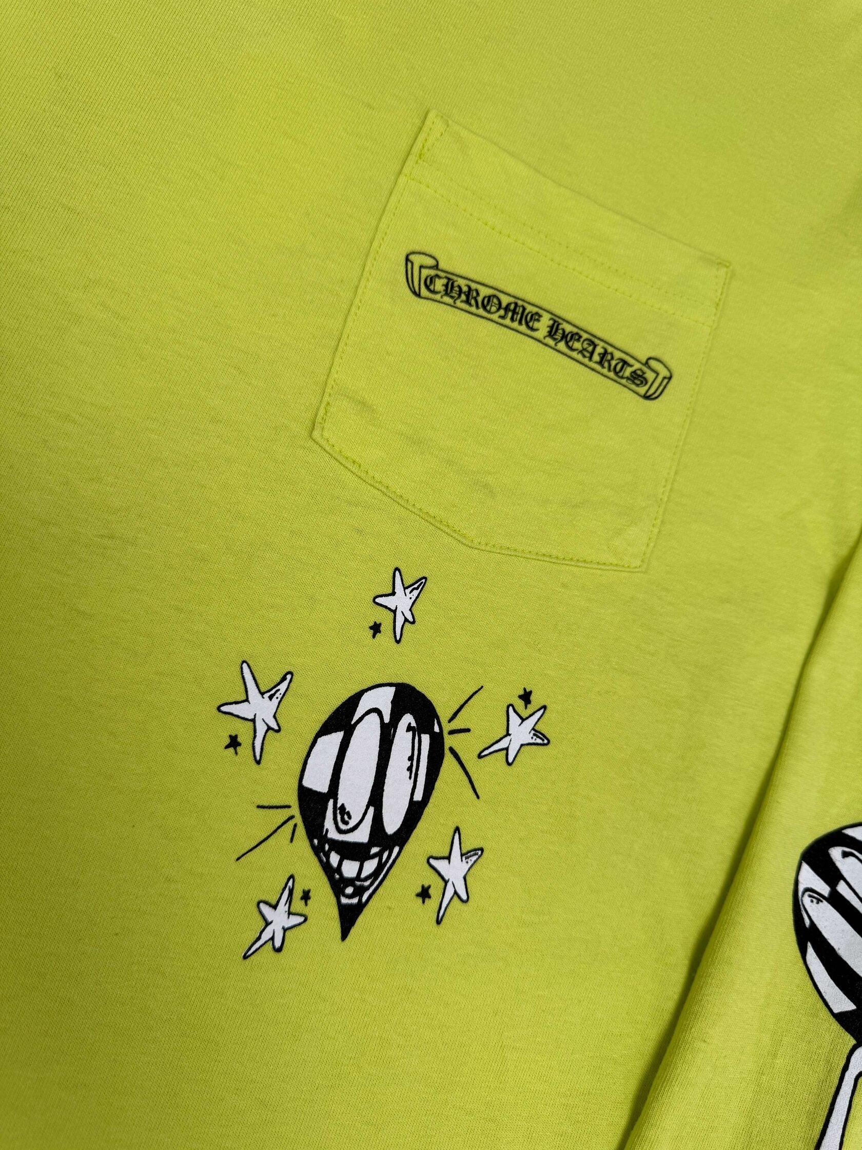 Chrome Hearts x Matty Boy Chain Long Sleeve T-Shirt - Lime Green Chrome Hearts