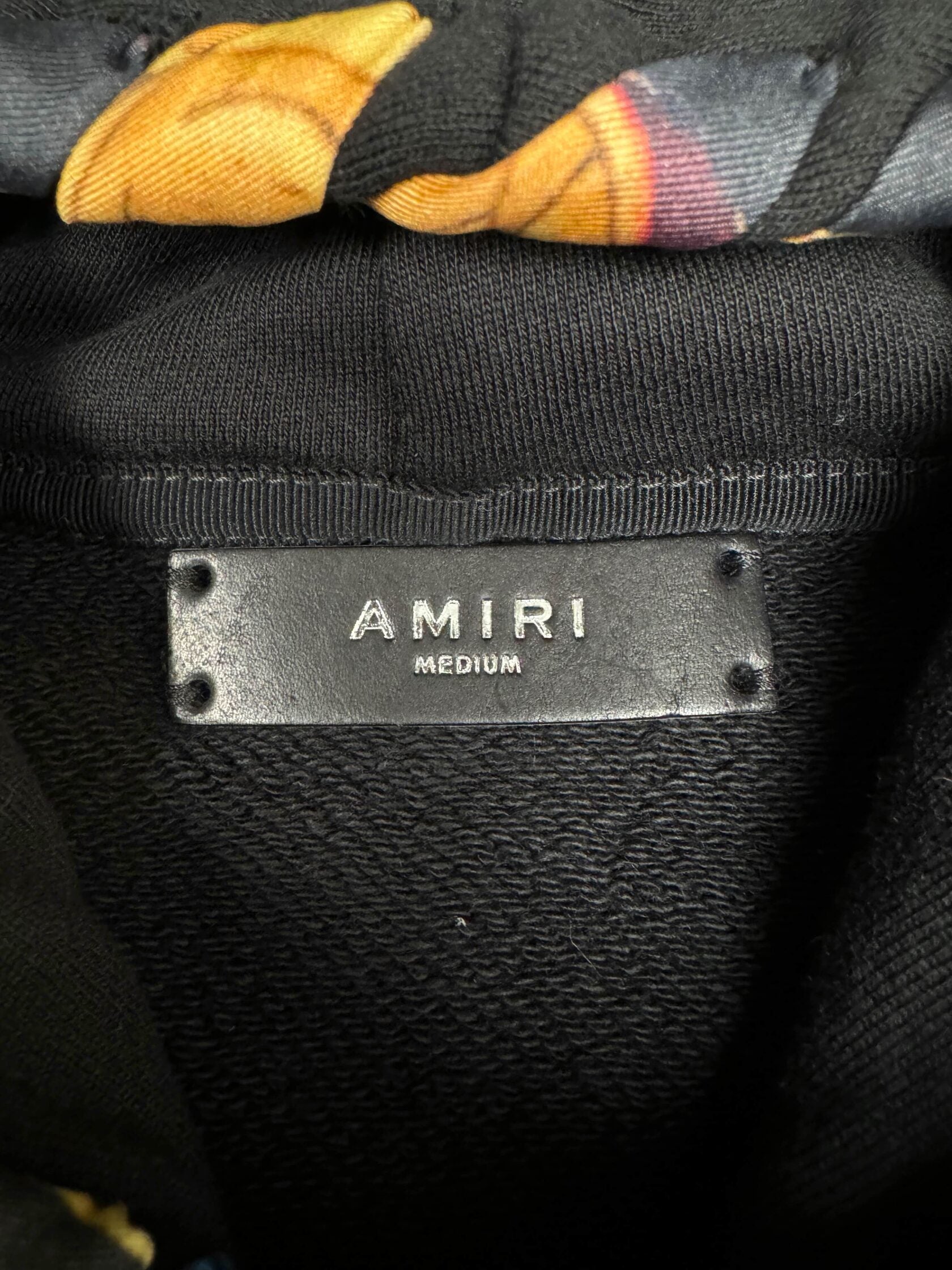 Amiri Scarf Trimmed Logo Printed Hoodie - Black (Unused) Amiri