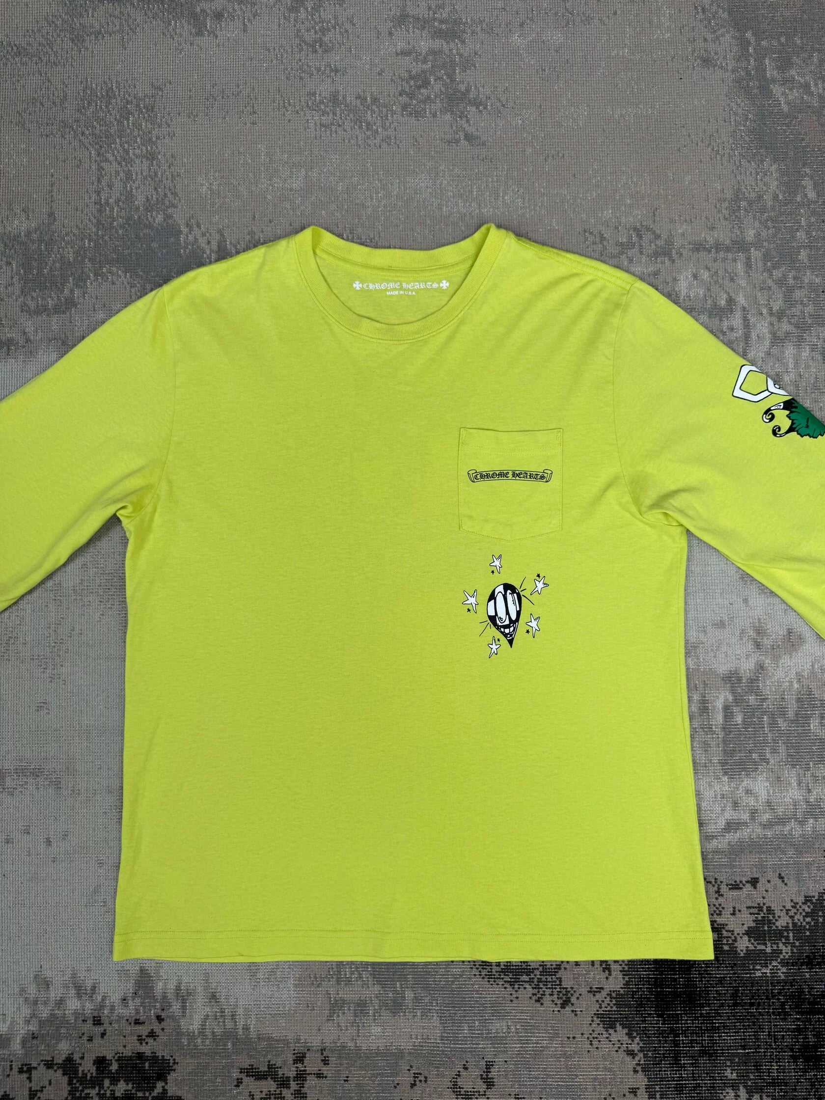 Chrome Hearts x Matty Boy Chain Long Sleeve T-Shirt - Lime Green Chrome Hearts