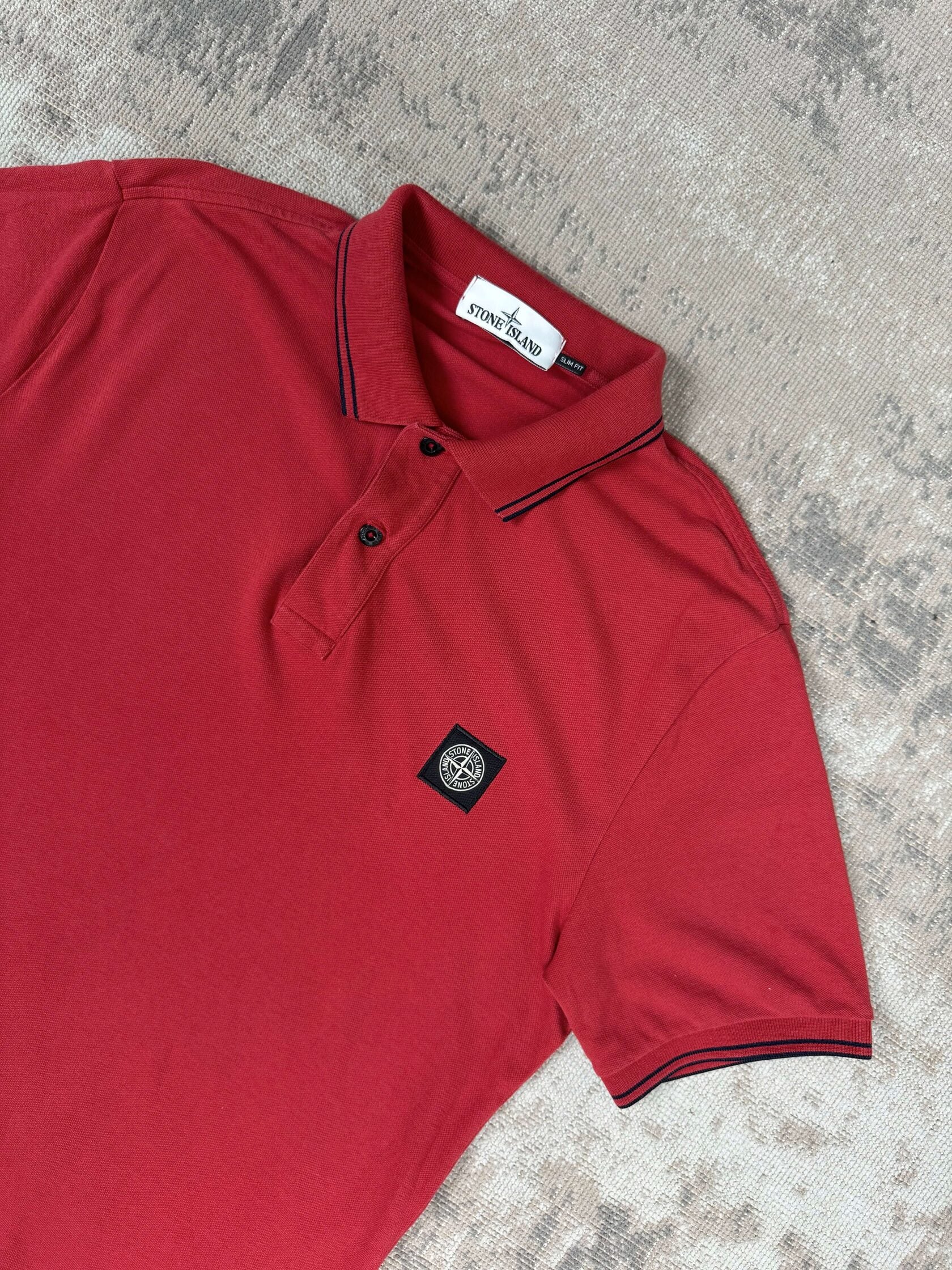 Stone Island Compass Polo Shirt - Red Stone Island