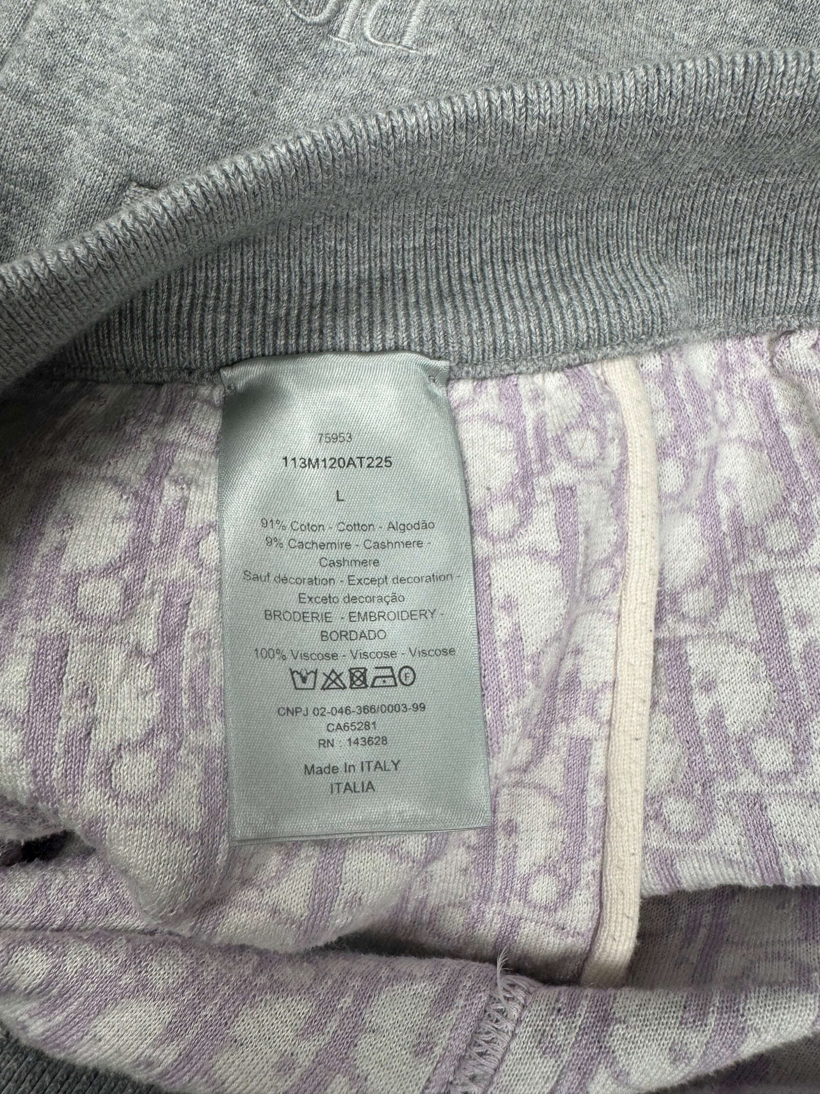Dior Cashmere Logo Track Pants - Grey