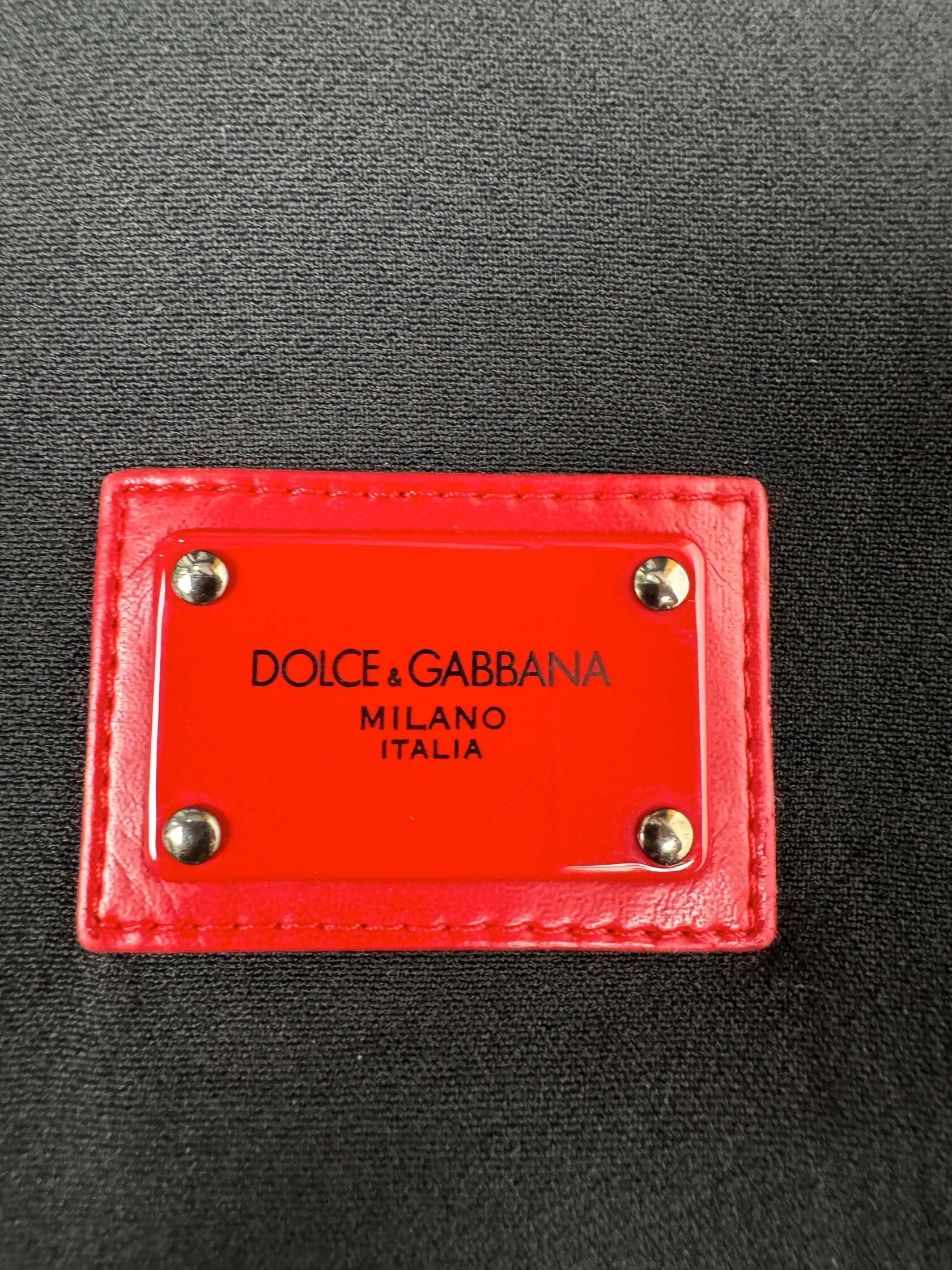 Dolce & Gabbana Red Plaque Logo Full Zip Jacket - Black Dolce & Gabbana