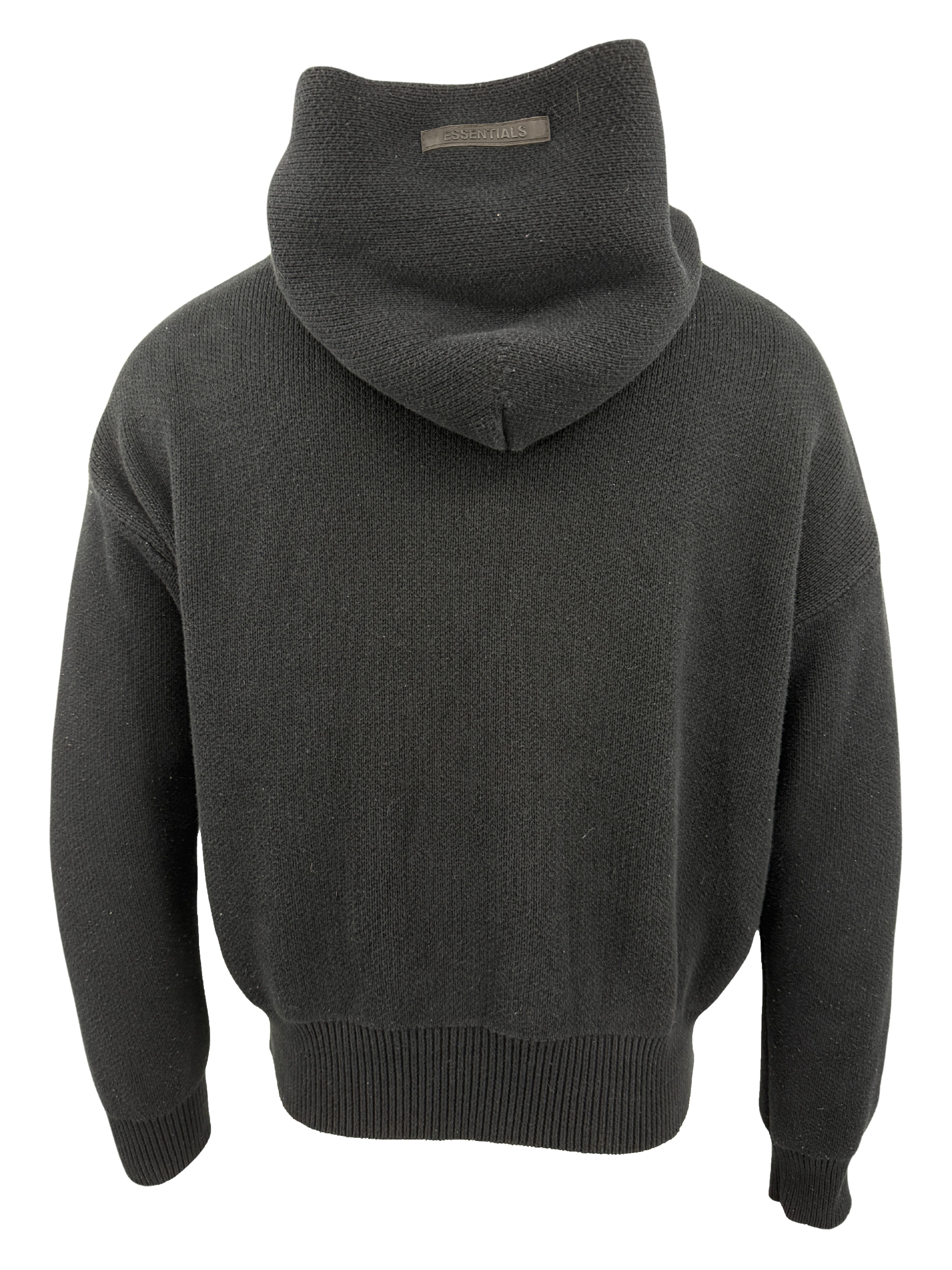Essentials Fear of God Knit Hoodie - Black Essentials