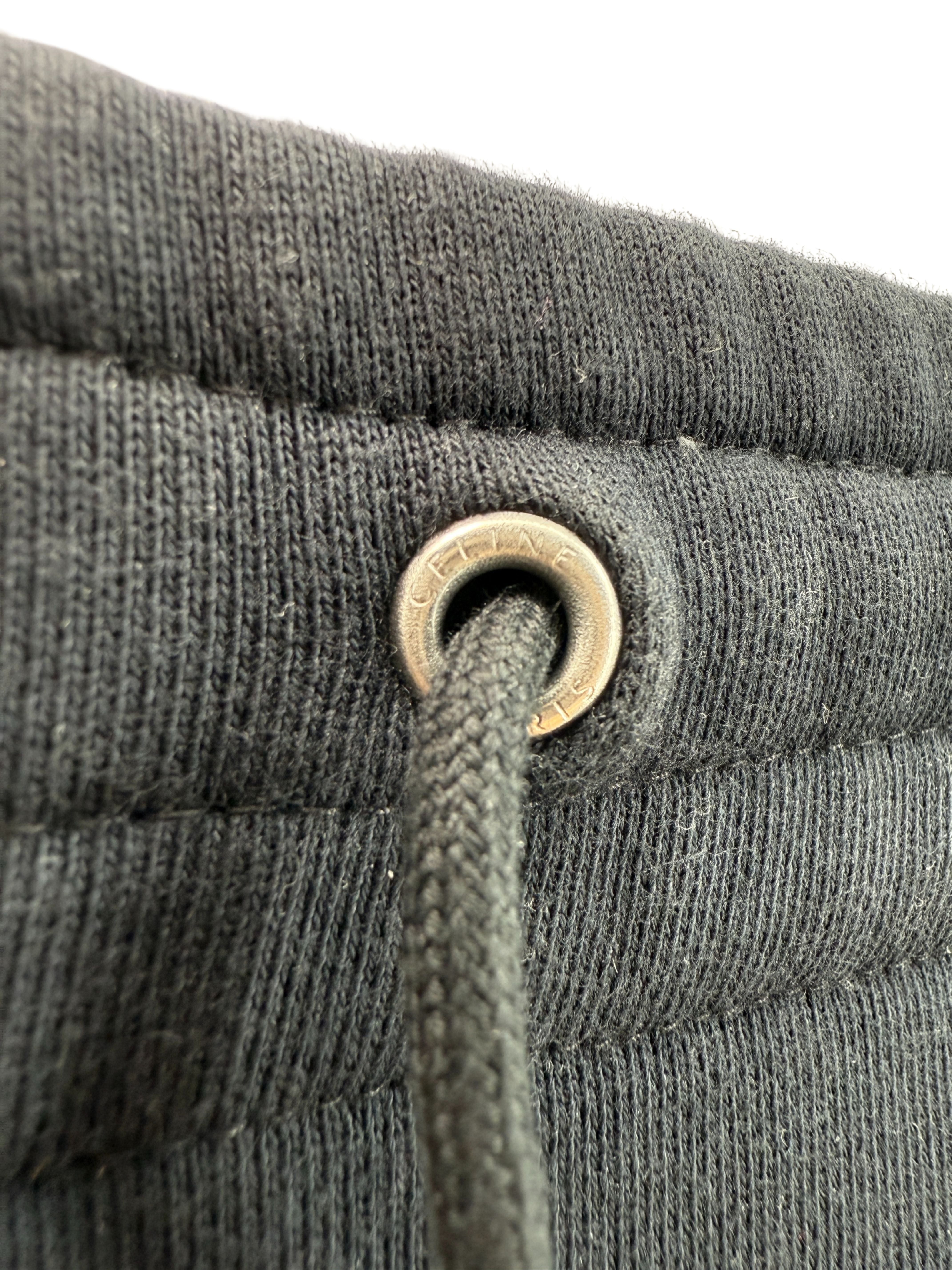 Celine Homme Logo Cotton Joggers - Black