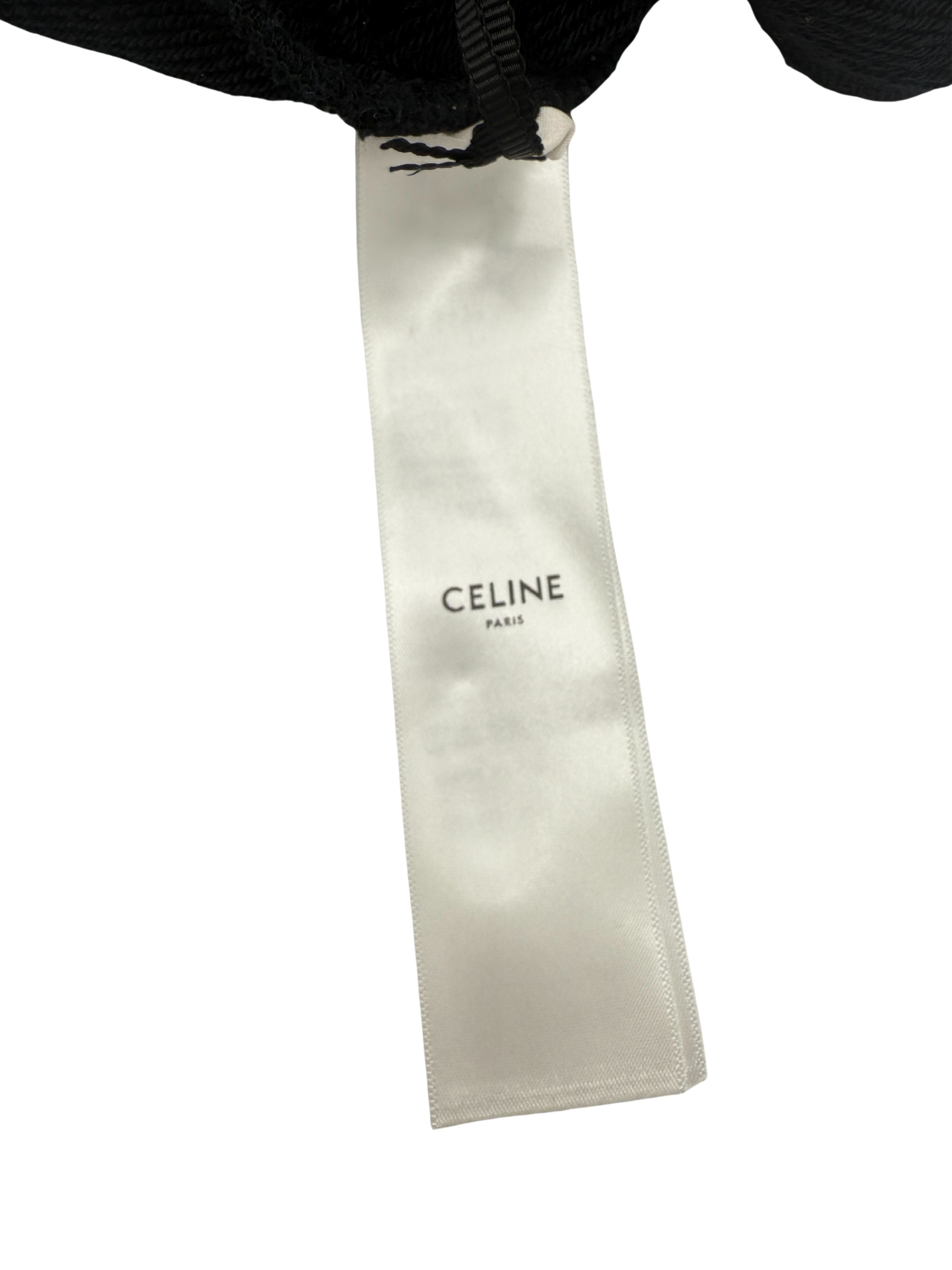 Celine Homme Logo Cotton Joggers - Black