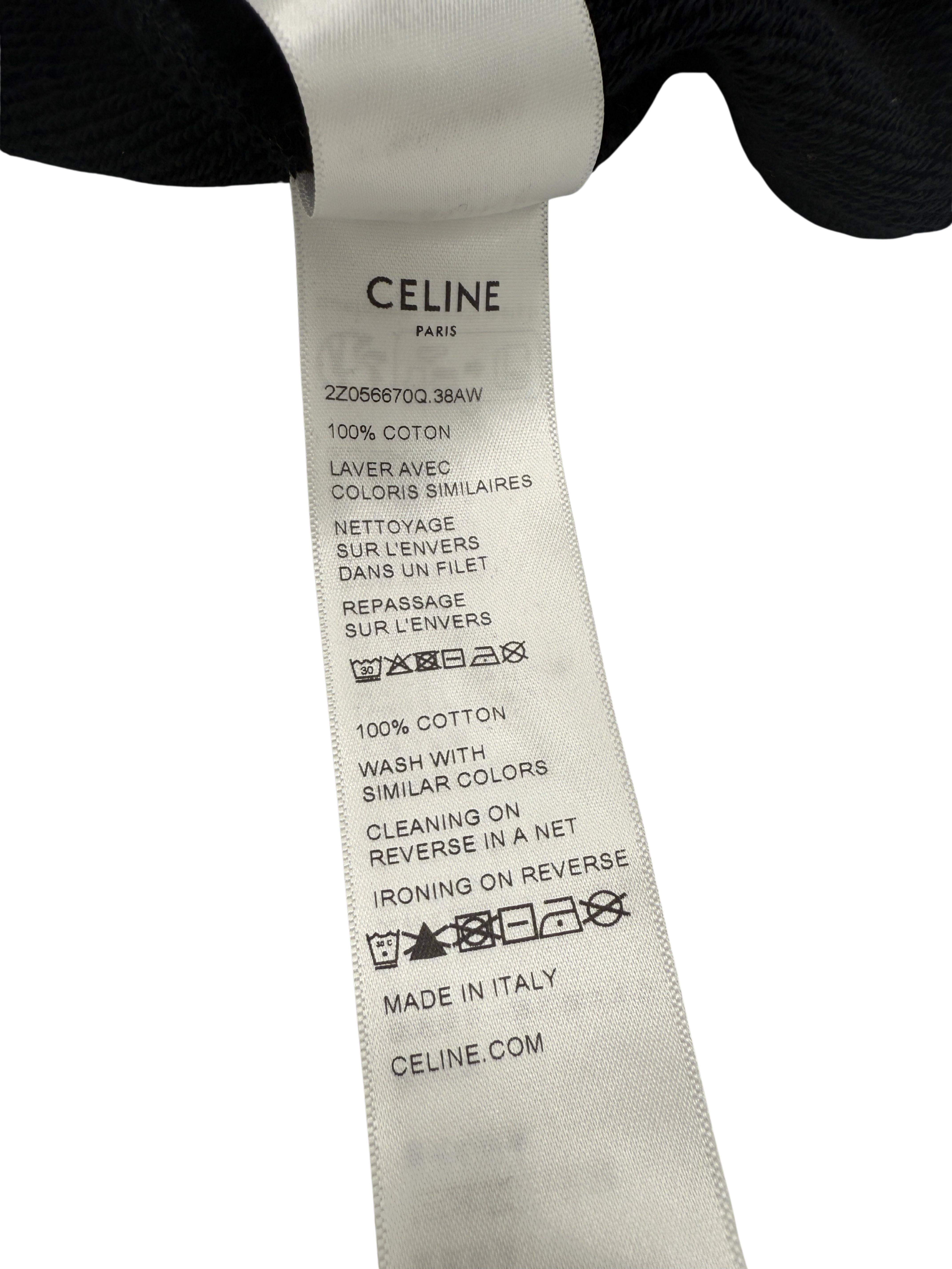 Celine Homme Logo Cotton Joggers - Black