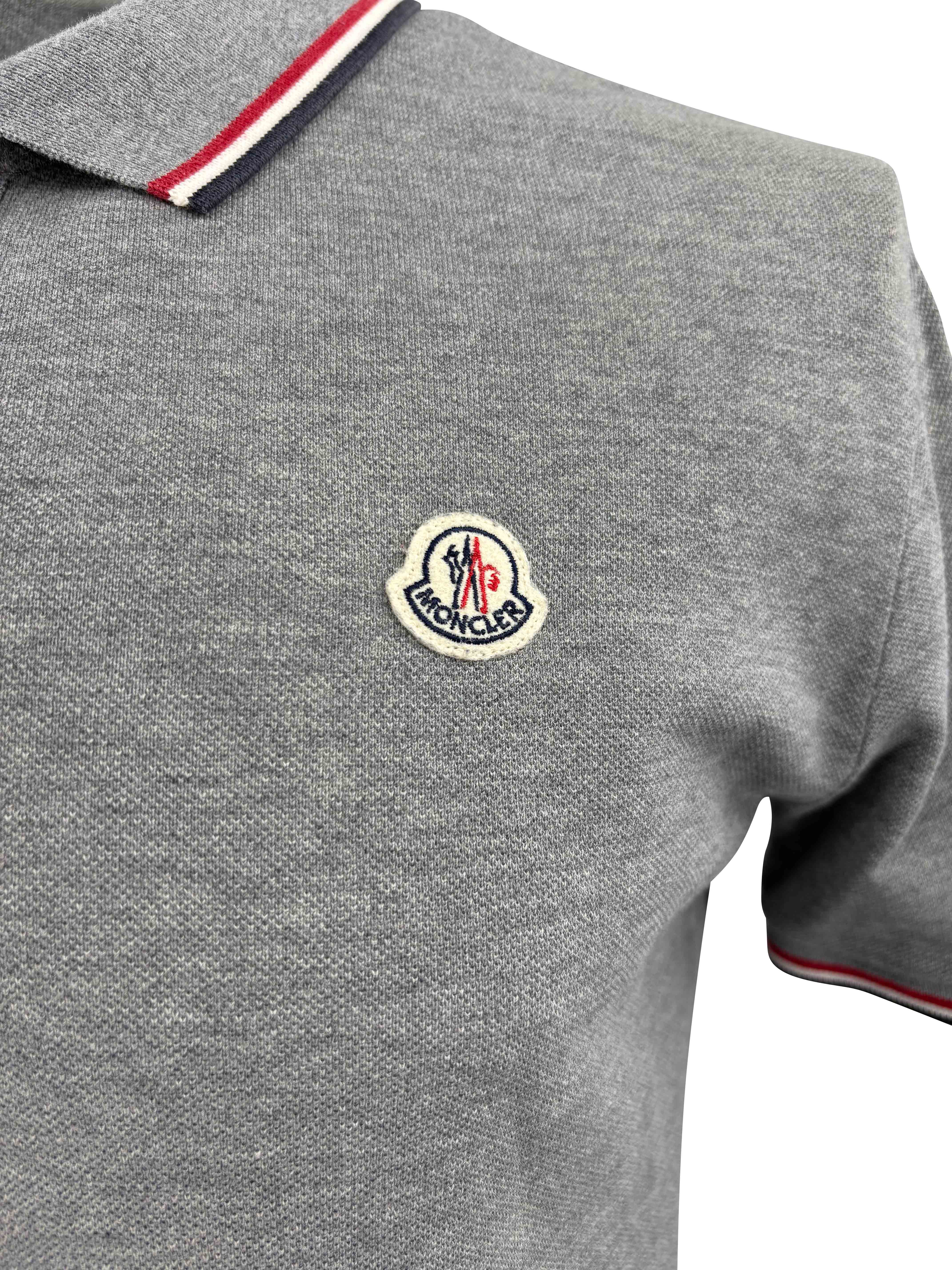 Moncler Logo Patch Polo - Grey Moncler