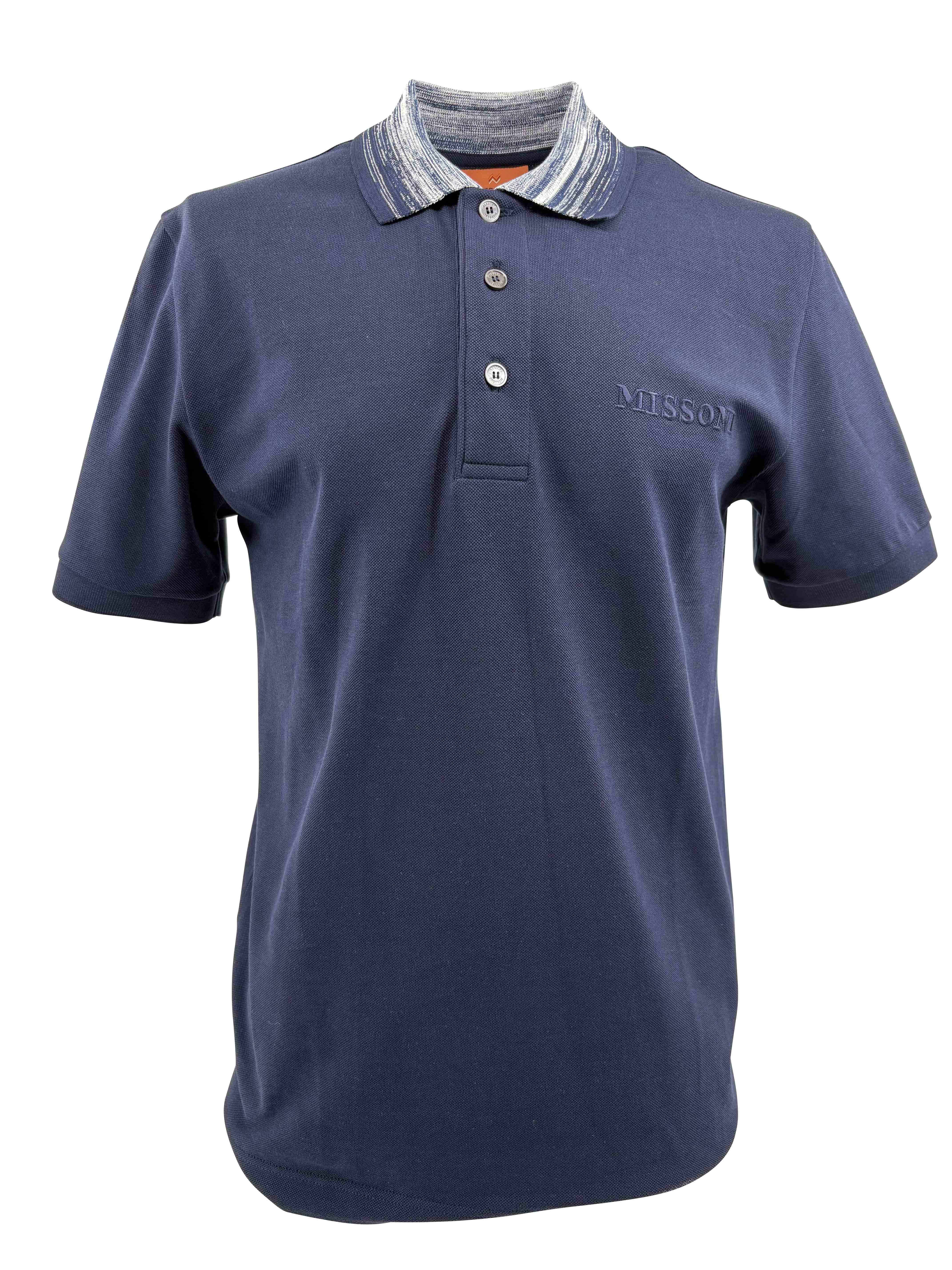 Missoni Space-Dye Polo Shirt - Navy (Unused) Missoni