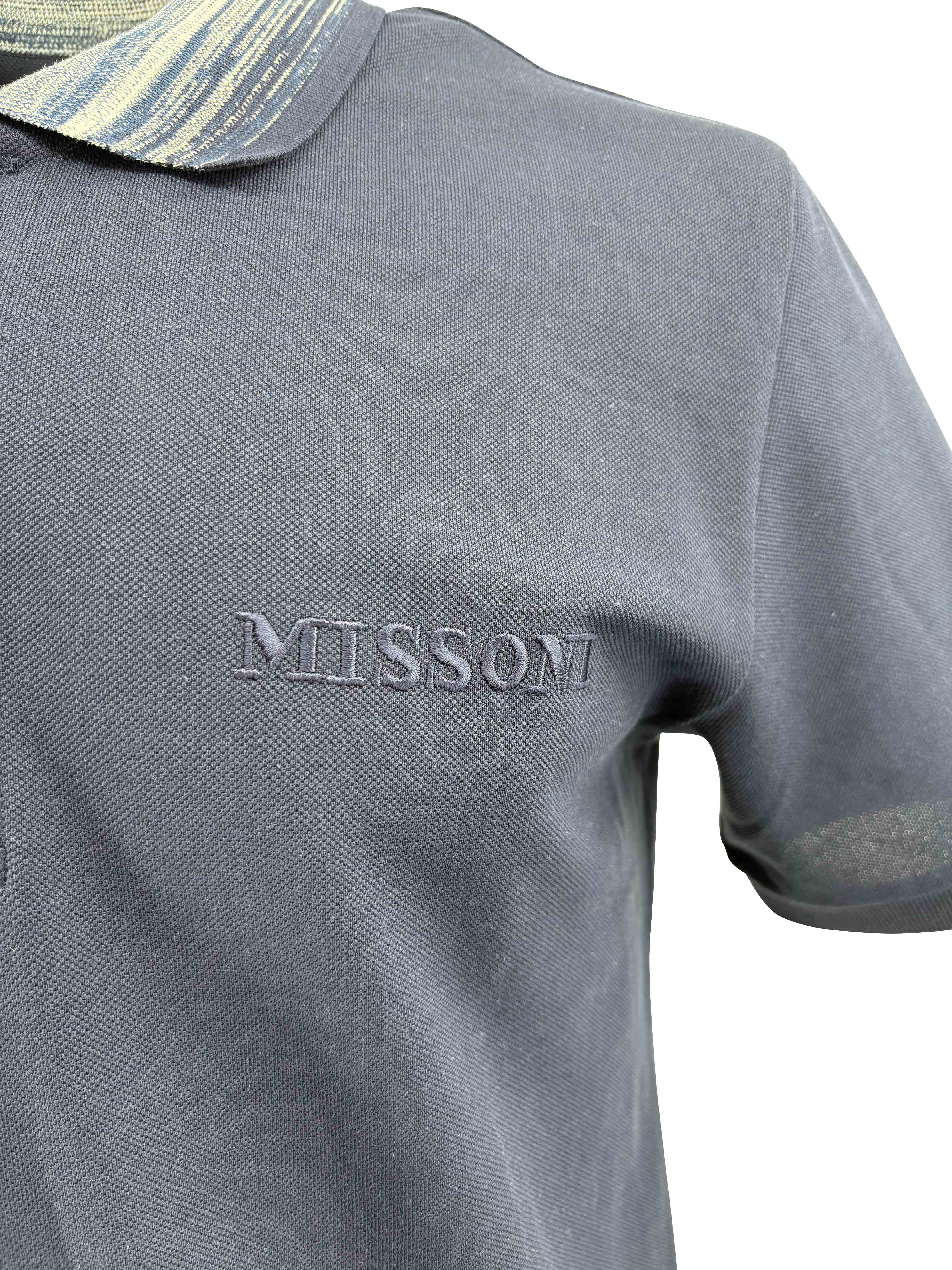 Missoni Space-Dye Polo Shirt - Navy (Unused) Missoni