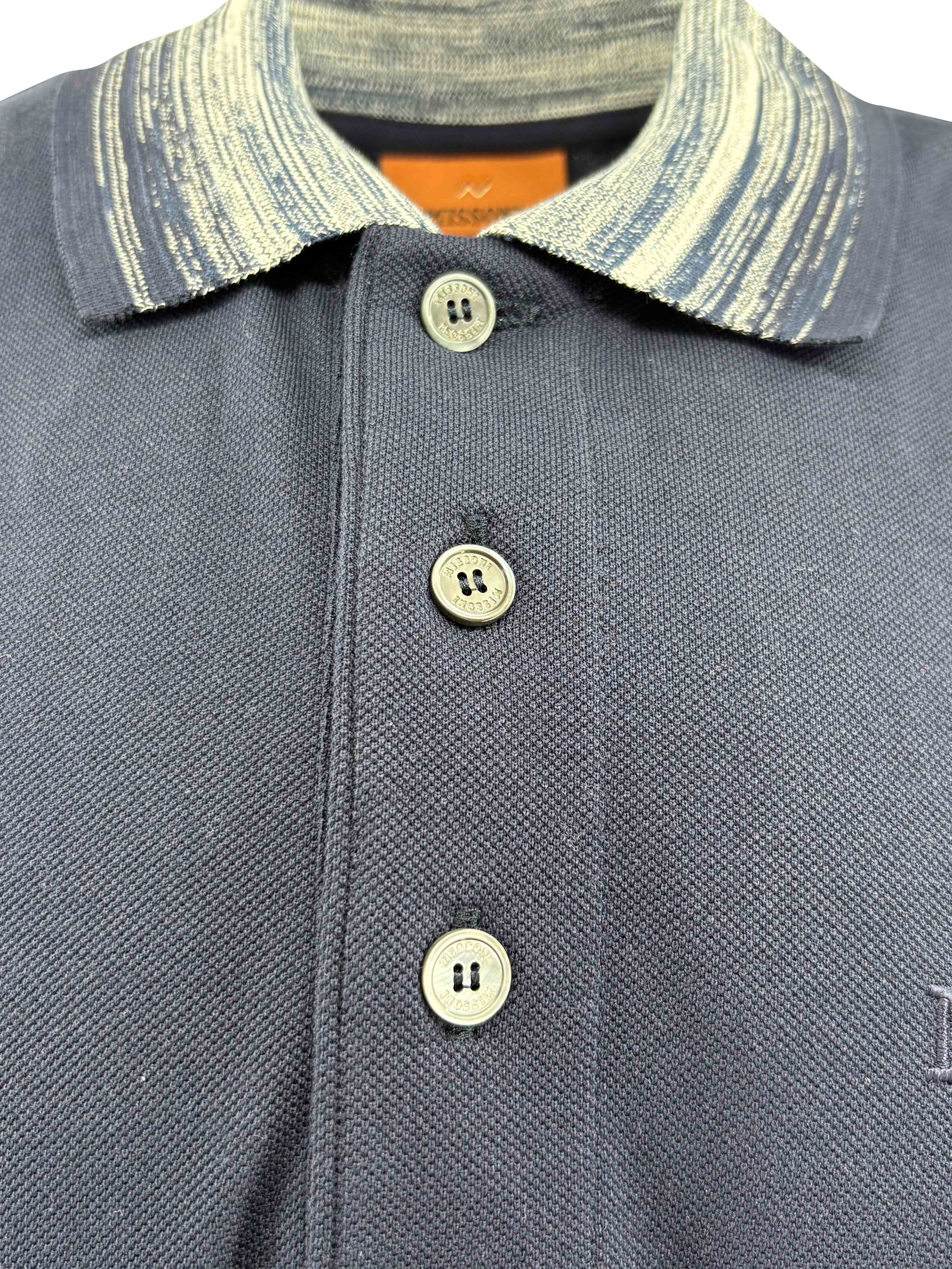 Missoni Space-Dye Polo Shirt - Navy (Unused) Missoni
