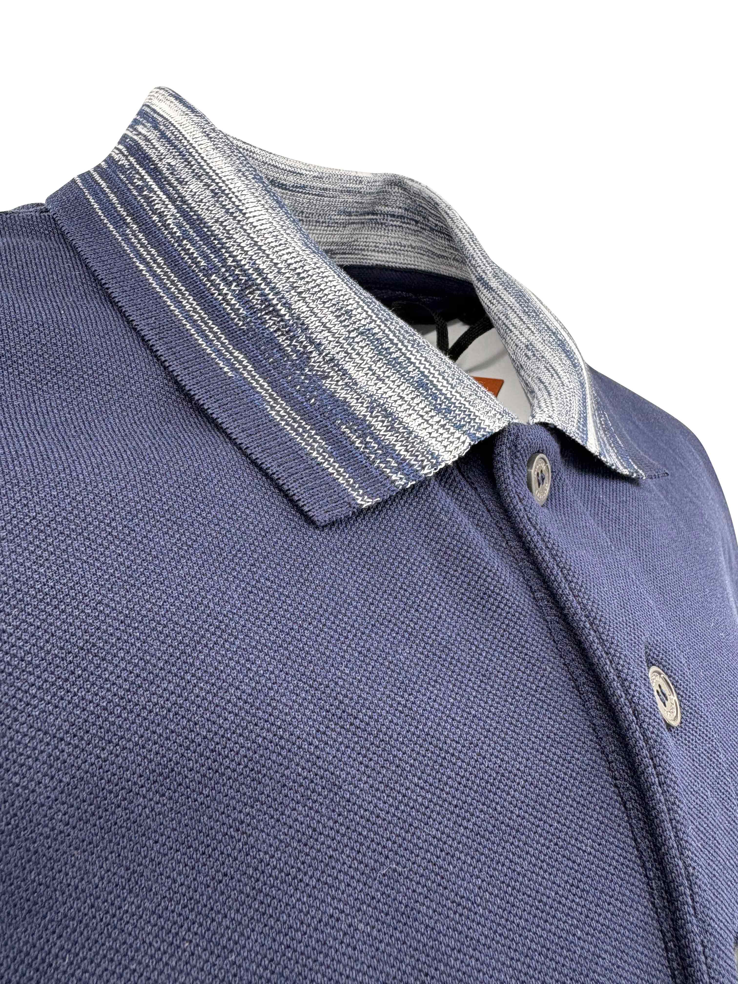 Missoni Space-Dye Polo Shirt - Navy (Unused) Missoni