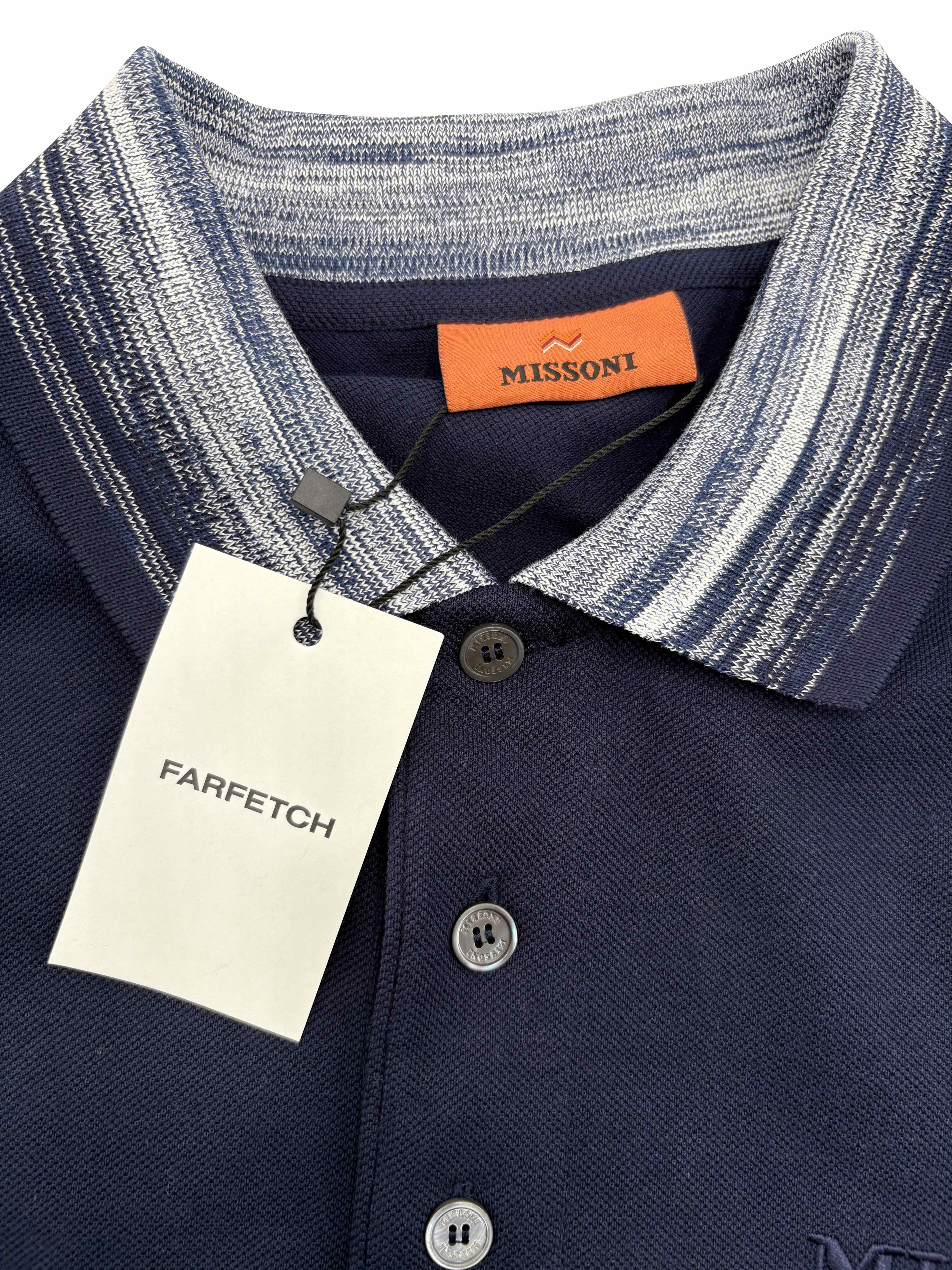 Missoni Space-Dye Polo Shirt - Navy (Unused) Missoni