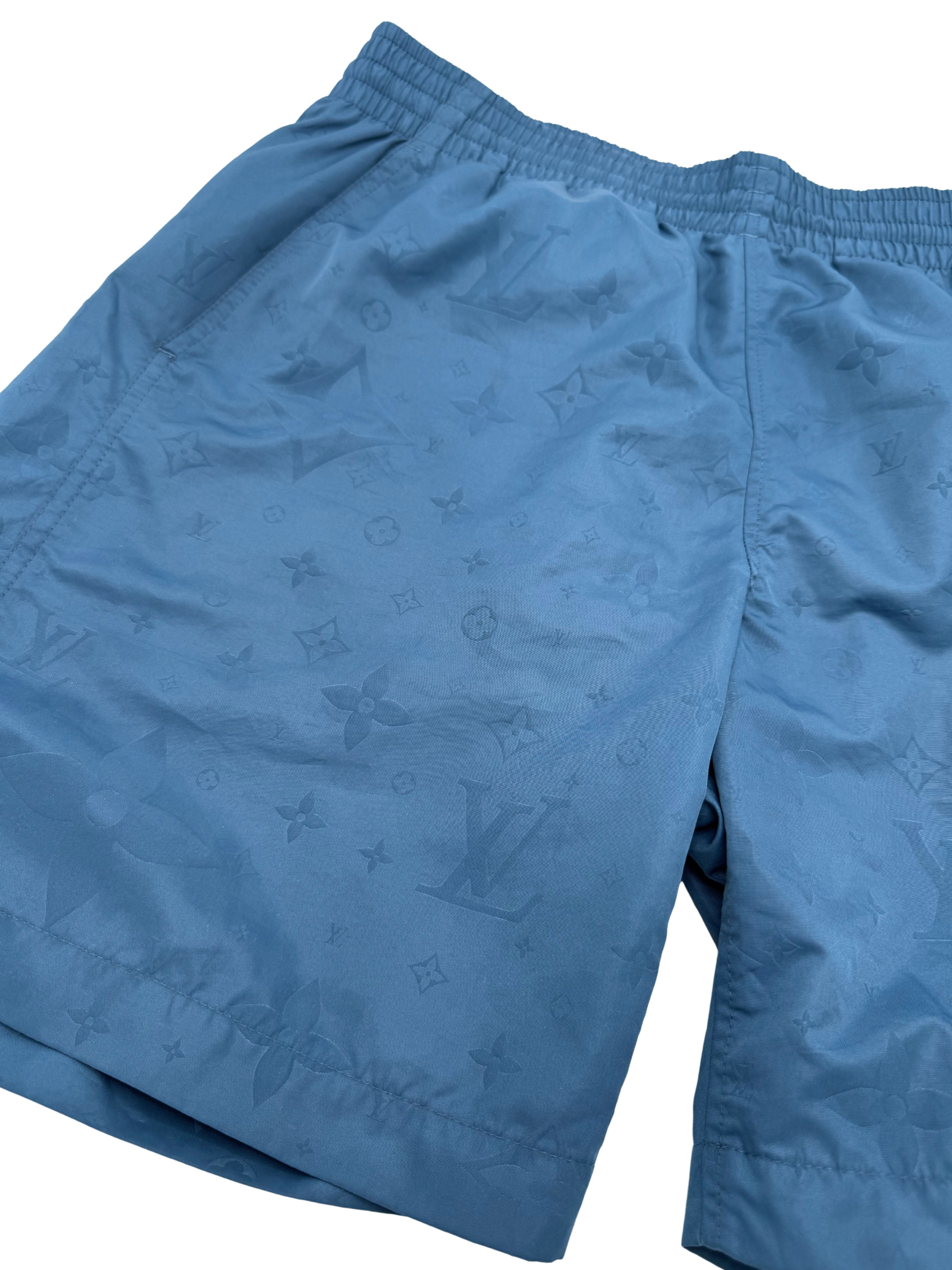 Louis Vuitton Monogram Signature Swim Shorts - Light Blue Louis Vuitton